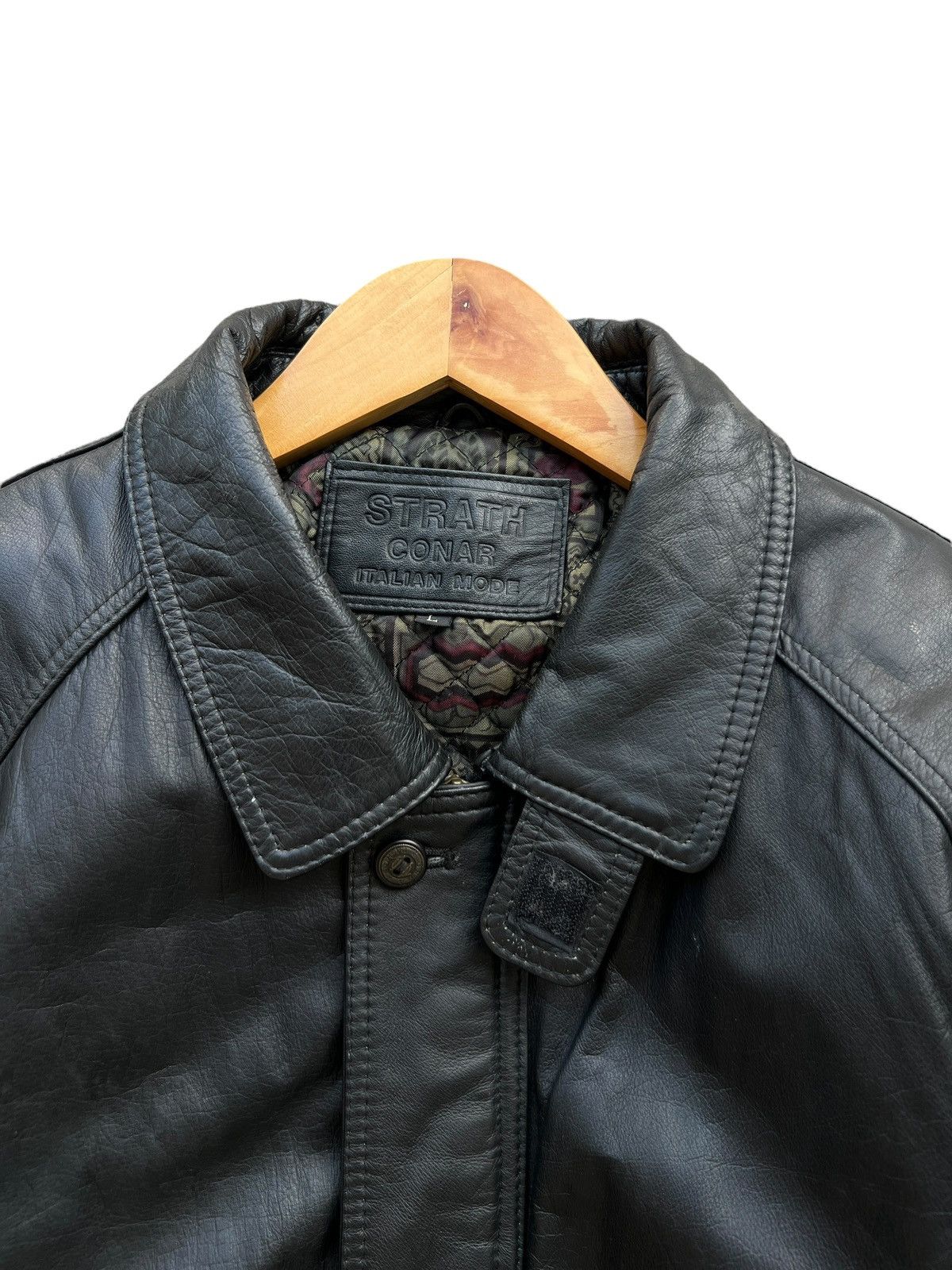 Vintage Vintage 90s Italian Mode A2 Black Flight Leather Jacket Size US M / EU 48-50 / 2 - 11 Thumbnail
