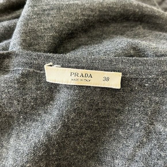Prada Prada Marled Heathered Gray V-Neck Sweater Wool Made in Ital Size XS / US 0-2 / IT 36-38 - 6 Thumbnail