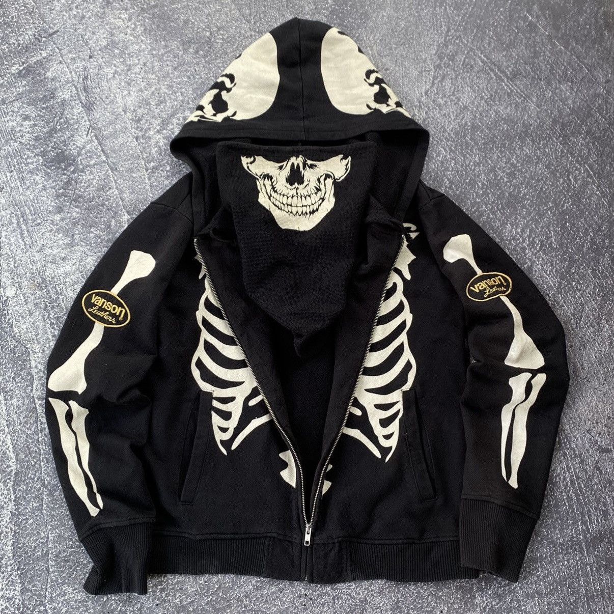 Vanson Leathers Vanson Skeleton Zip-Up Hoodie Size US L / EU 52-54 / 3 - 8 Thumbnail