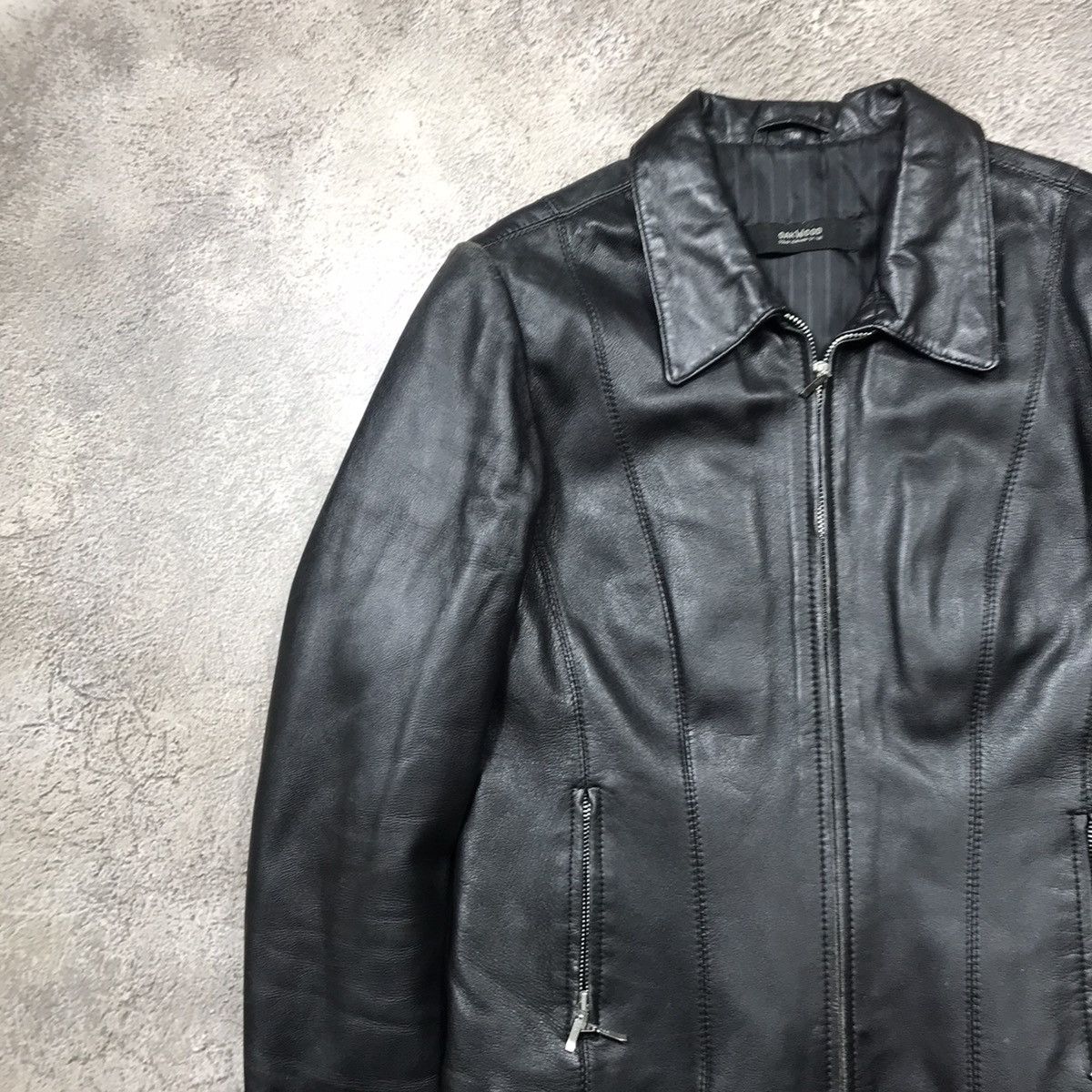 Vintage Vintage 90s Black Moto Leather Jacket Grunge Streetwear M Size M / US 6-8 / IT 42-44 - 2 Thumbnail
