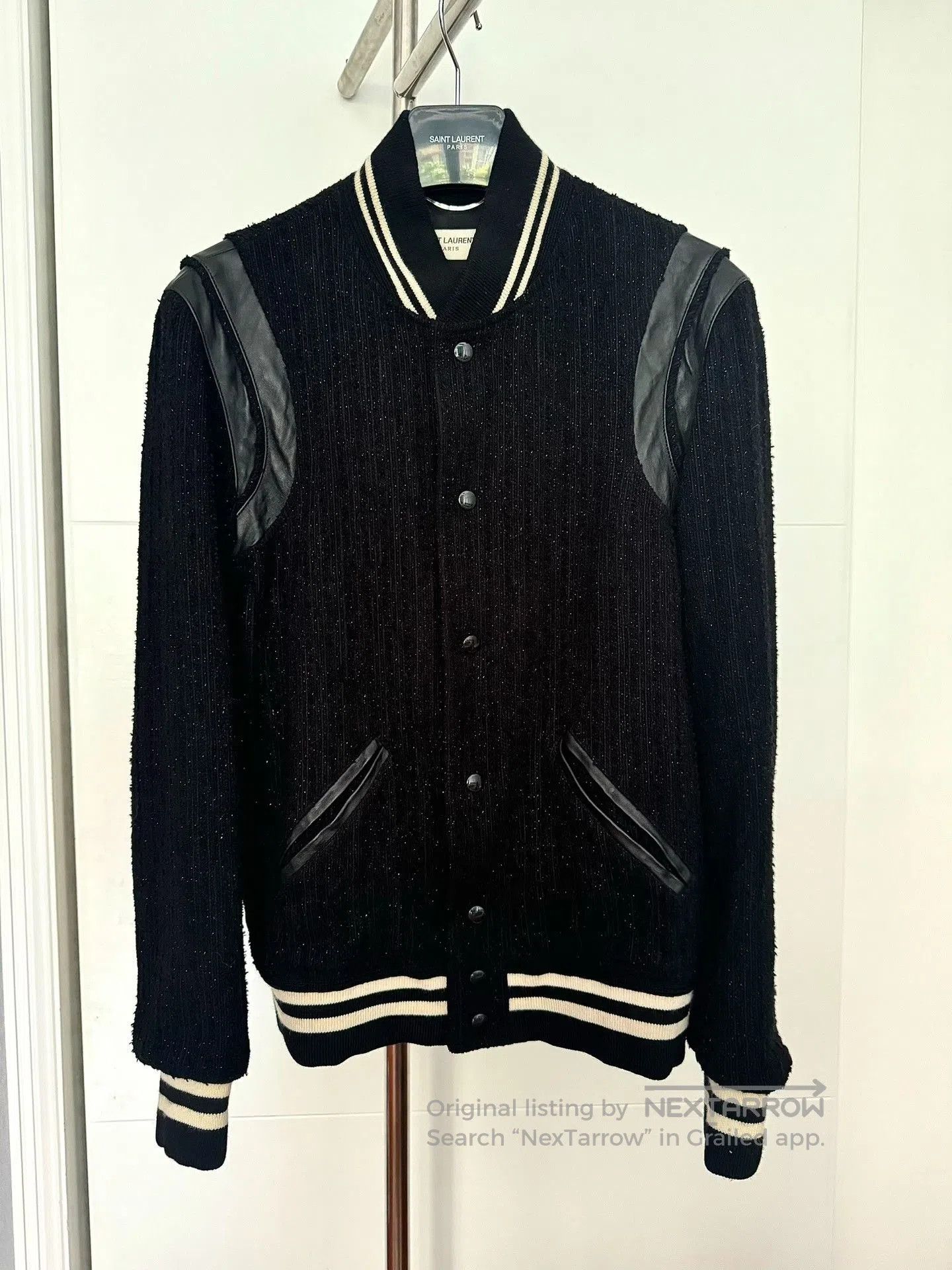 Saint Laurent Paris Saint Laurent Black Varsity Jacket. Size US S / EU 44-46 / 1 - 1 Thumbnail