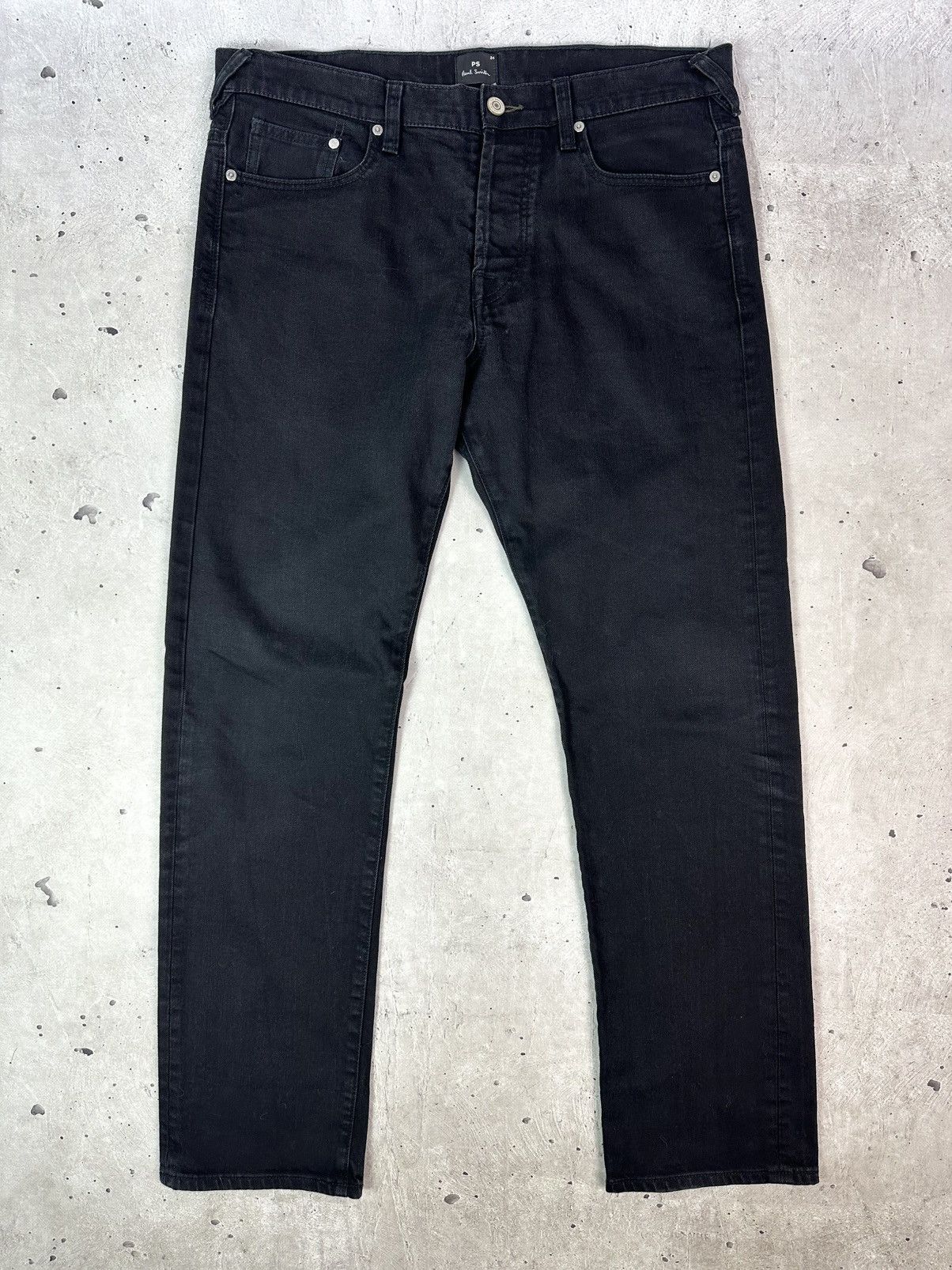 Paul Smith Paul Smith Standard Fit Black Straight Cotton Men’s Jeans Size US 34 / EU 50 - 2 Thumbnail
