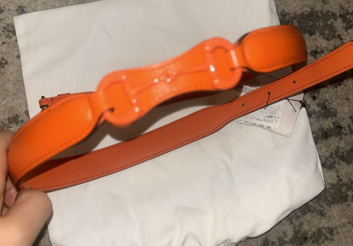 Gucci Gucci Horsebit Leather Belt Orange Size 32 - 3 Thumbnail