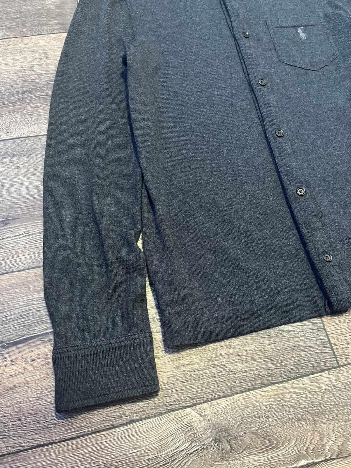 Polo Ralph Lauren × Ralph Lauren Polo Ralph Lauren Merino Wool Grey Pocket Overshoot Cardigan Size US M / EU 48-50 / 2 - 3 Thumbnail