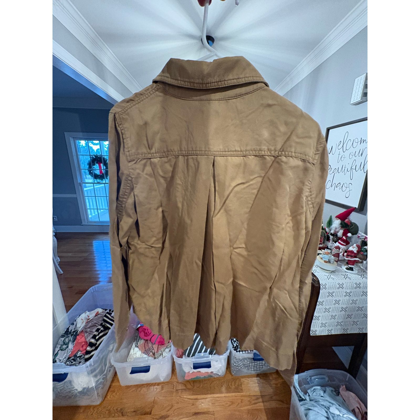Loft LOFT Women’s Small Brown Utility Button Front Shirt Jacket Size S / US 4 / IT 40 - 4 Thumbnail