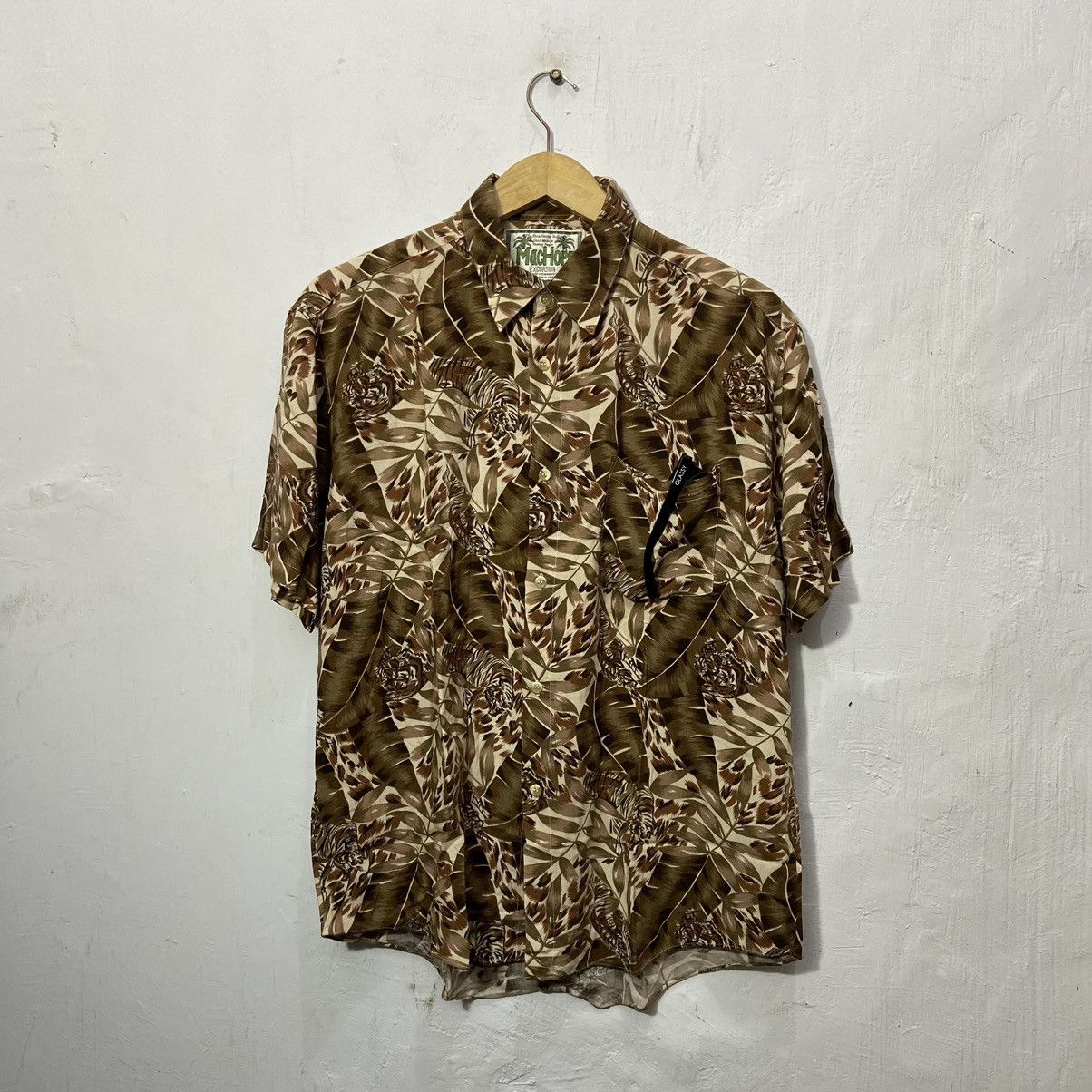 Japanese Brand Machope Casual 100% Rayon Shirt Pattern Full Tree Size US L / EU 52-54 / 3 - 1 Thumbnail