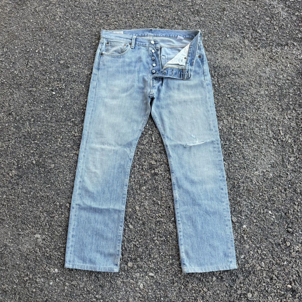 Levi's LEVI'S 501 PREMIUM STRAIGHT FADED JEAN DENIM PANTS Size US 35 - 1 Thumbnail
