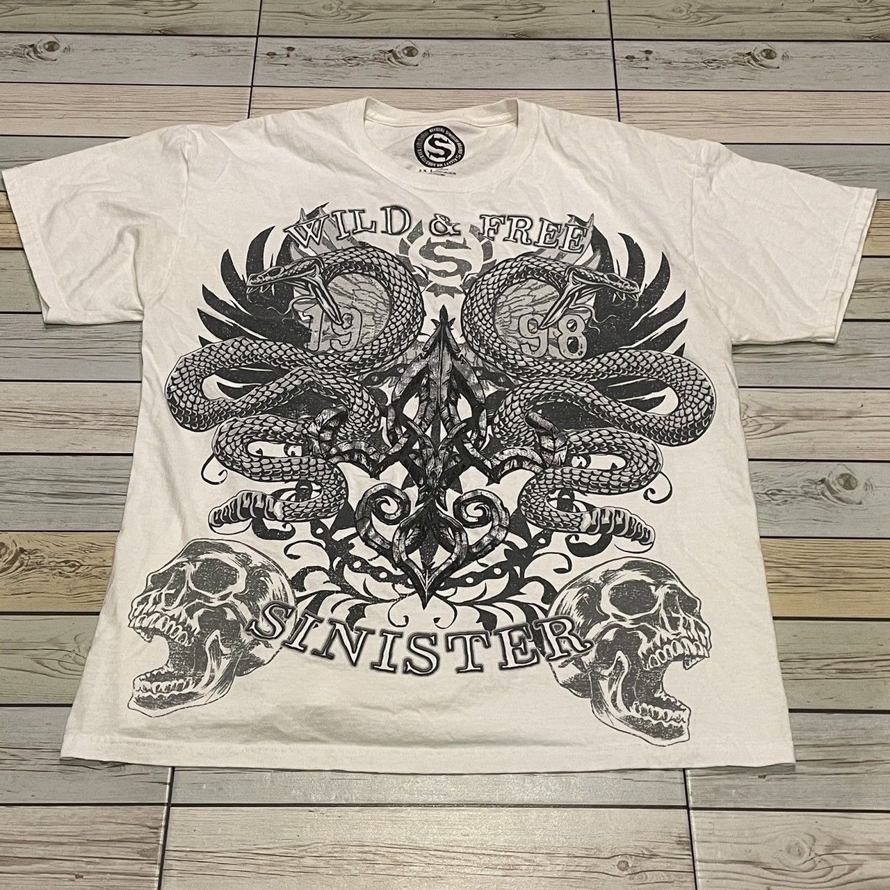 Affliction × Ed Hardy × Tapout Rare Wings Cross Tee Y2K Affliction Style Size US XXL / EU 58 / 5 - 1 Thumbnail