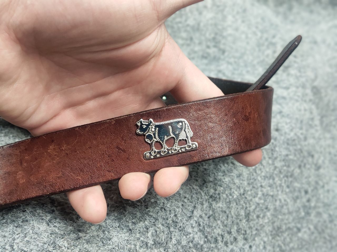 Etro Vintage 90's Leather Brown Belt Etro Cows Logo Y2K Style Size ONE SIZE - 13 Thumbnail