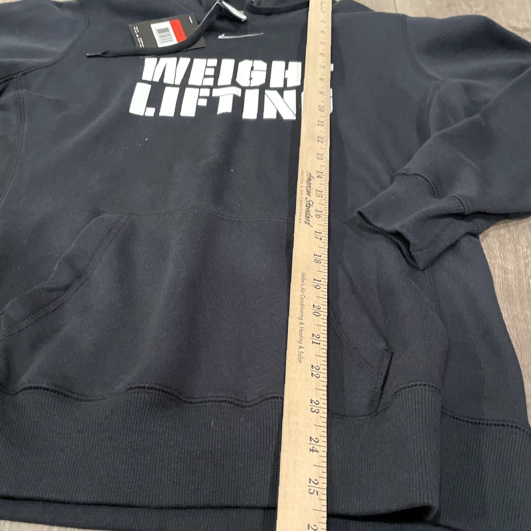 Nike VINTAGE Nike Center Swoosh Hoodie Black Large 90s Gym Womens Size L / US 10 / IT 46 - 6 Thumbnail