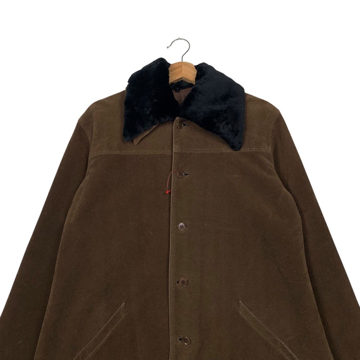 Japanese Brand INED Made in Japan Velvet Collar Coat Jacket #2290-C102 Size US M / EU 48-50 / 2 - 2 Thumbnail