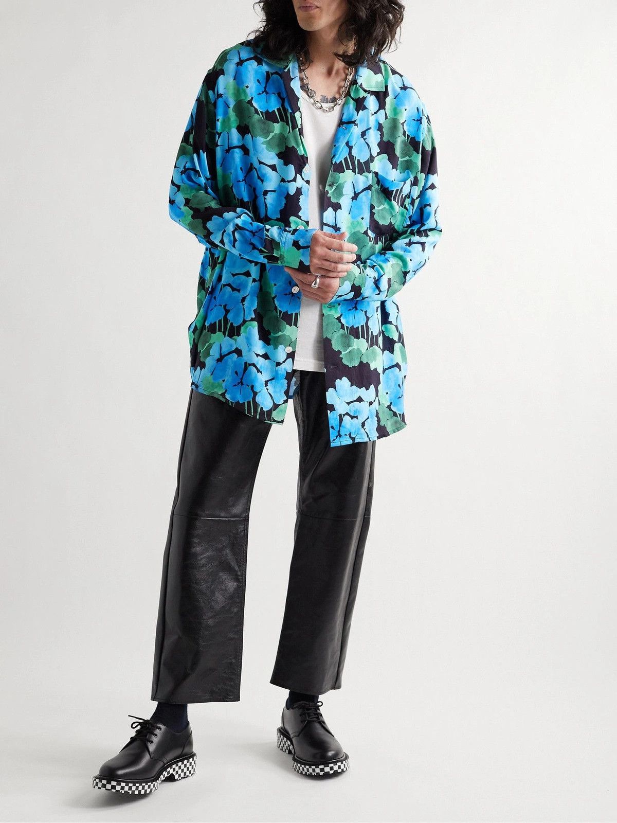 Acne Studios o1tko10825 Floral Oversized Shirt in Multicolor Size US L / EU 52-54 / 3 - 2 Thumbnail