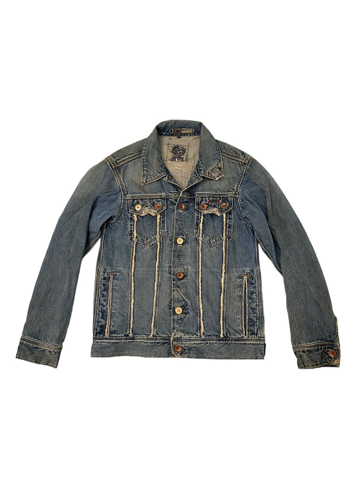 Paul Smith Distress Denim Jacket Paul Smith Red Ear Japan 5🟩5 Size US S / EU 44-46 / 1 - 1 Thumbnail