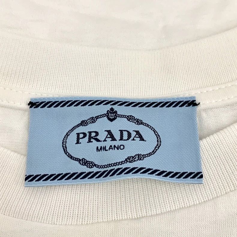 Prada Prada White triangle diamond-encrusted cotton round-neck sh Size US XS / EU 42 / 0 - 6 Thumbnail