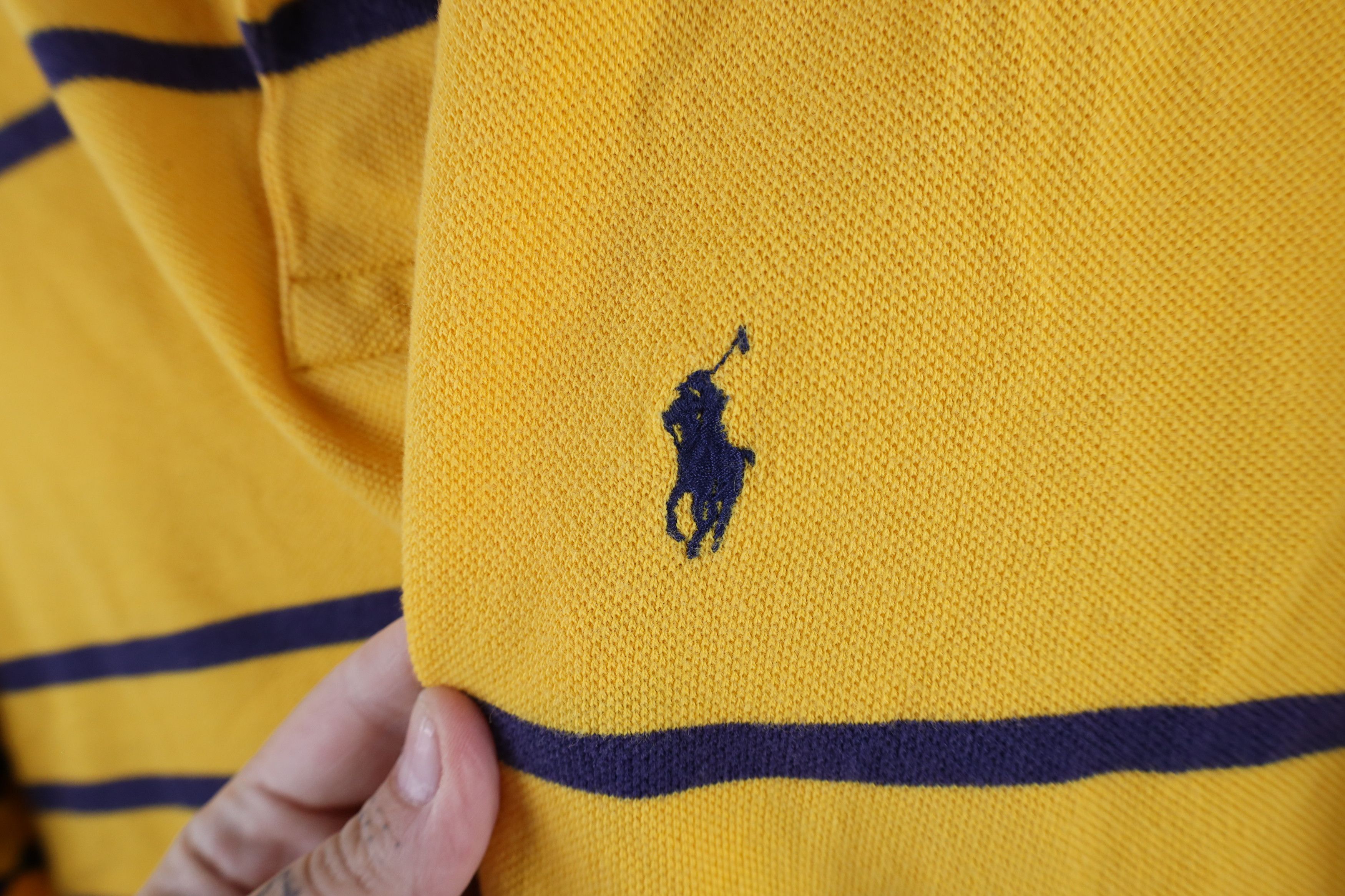 Ralph Lauren × Vintage Vintage 90s Ralph Lauren Cotton Striped Collared Polo Shirt Size US XL / EU 56 / 4 - 4 Thumbnail