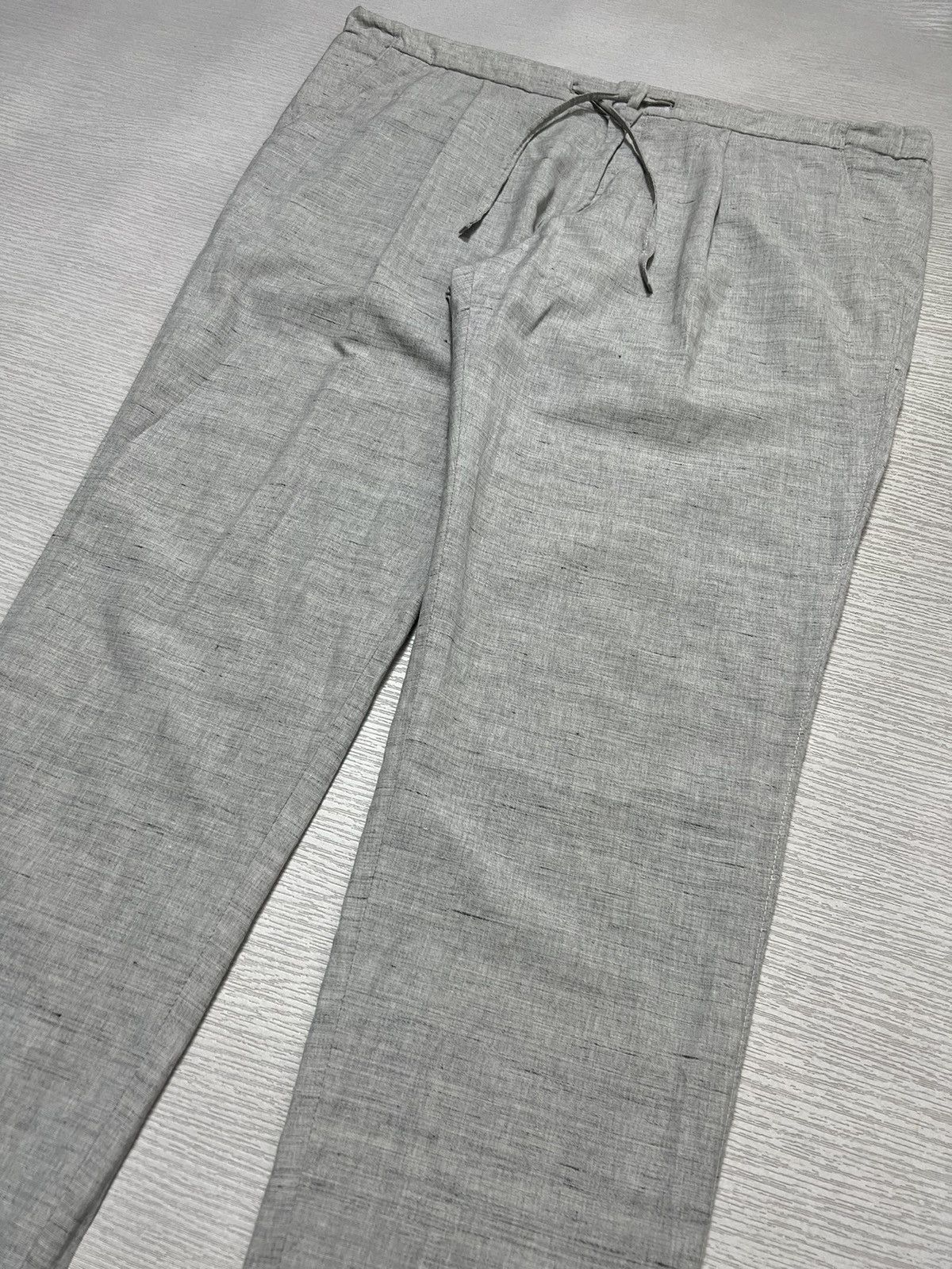 Loro Piana Loro Piana - Flax Virgin Wool Linen Blend Drawstring Trouser Size US 40 / EU 56 - 5 Thumbnail
