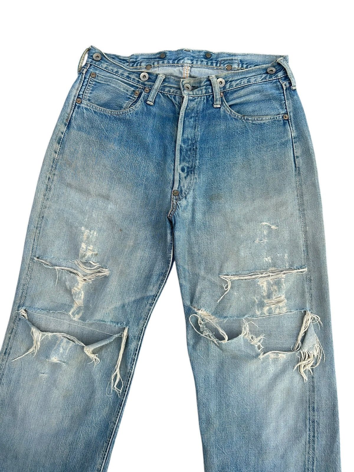 Kapital Thrashed Vintage JOE McCOY Selvedge Buckle Back Denim Jeans Size US 32 / EU 48 - 2 Thumbnail