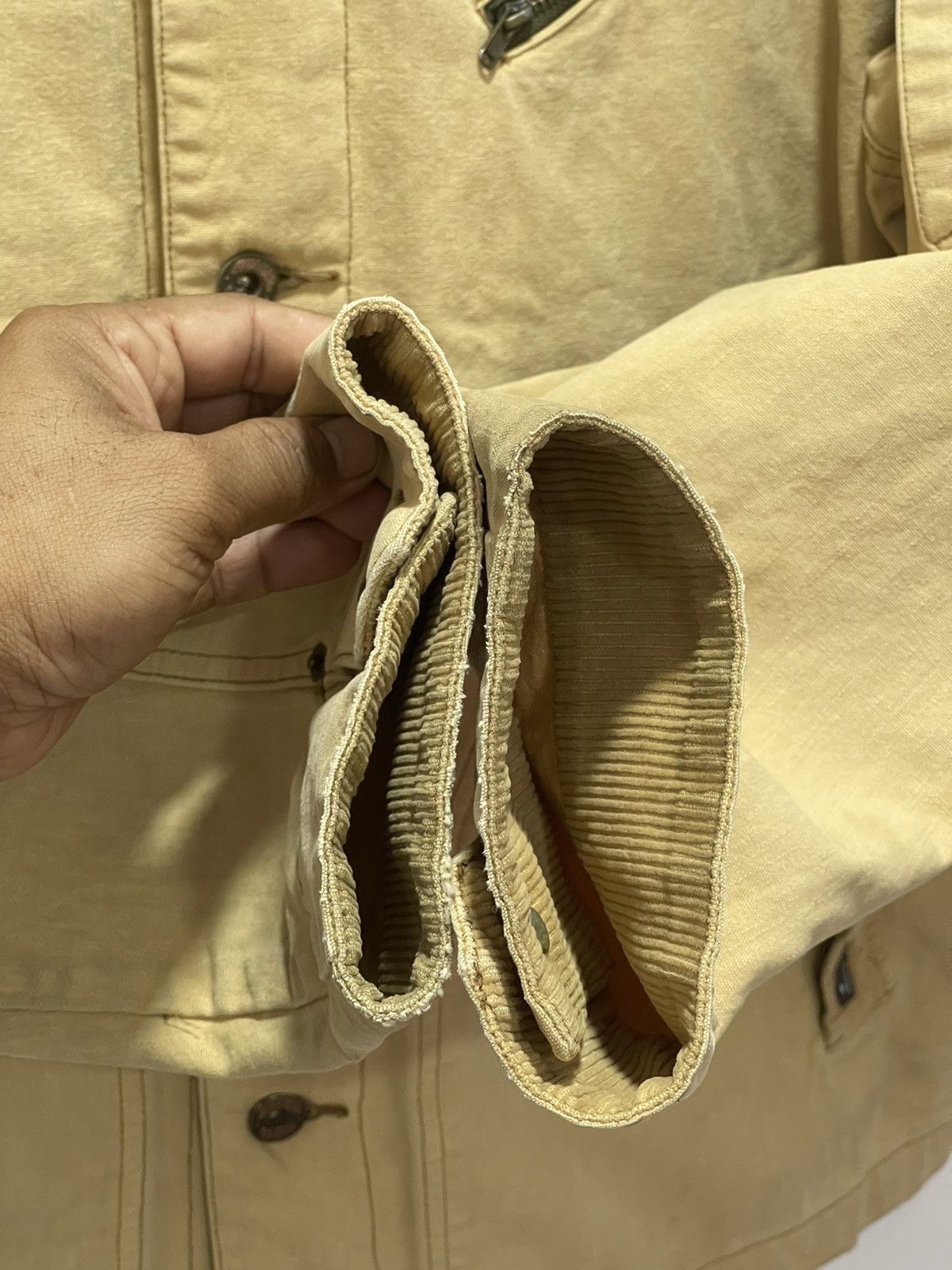 Tommy Hilfiger DISTRESSED TOMMY HILFIGER KHAKI TRASHED VINTAGE JACKET Size US L / EU 52-54 / 3 - 8 Thumbnail