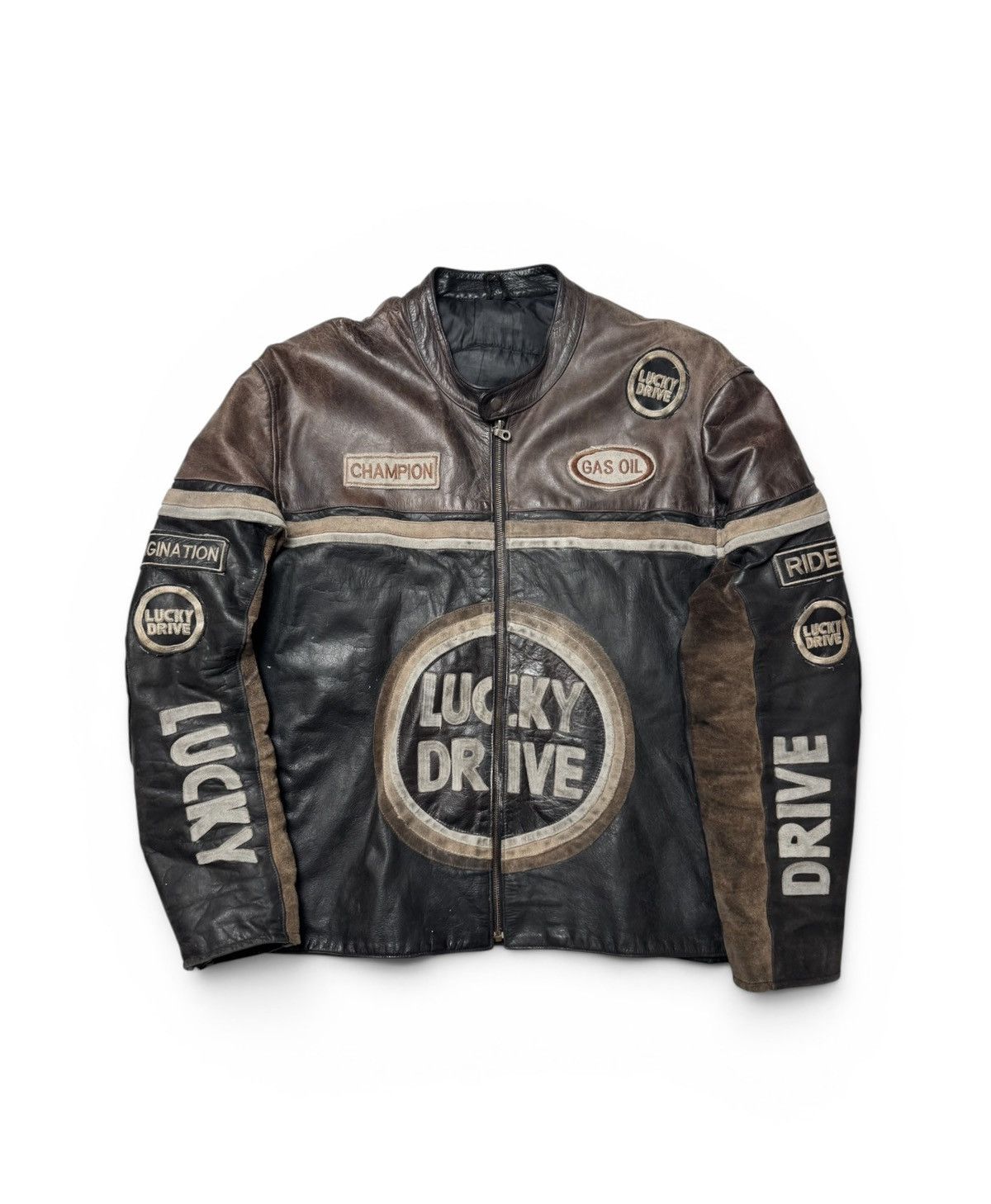 Vintage Vintage LukcyDrive Leather Racing Jacket Size US XXL / EU 58 / 5 - 1 Thumbnail