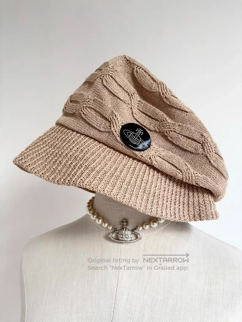 Vivienne Westwood Vivienne Westwood Beige Big Buckle Saturn Newsboy Hat Size ONE SIZE - 1 Thumbnail