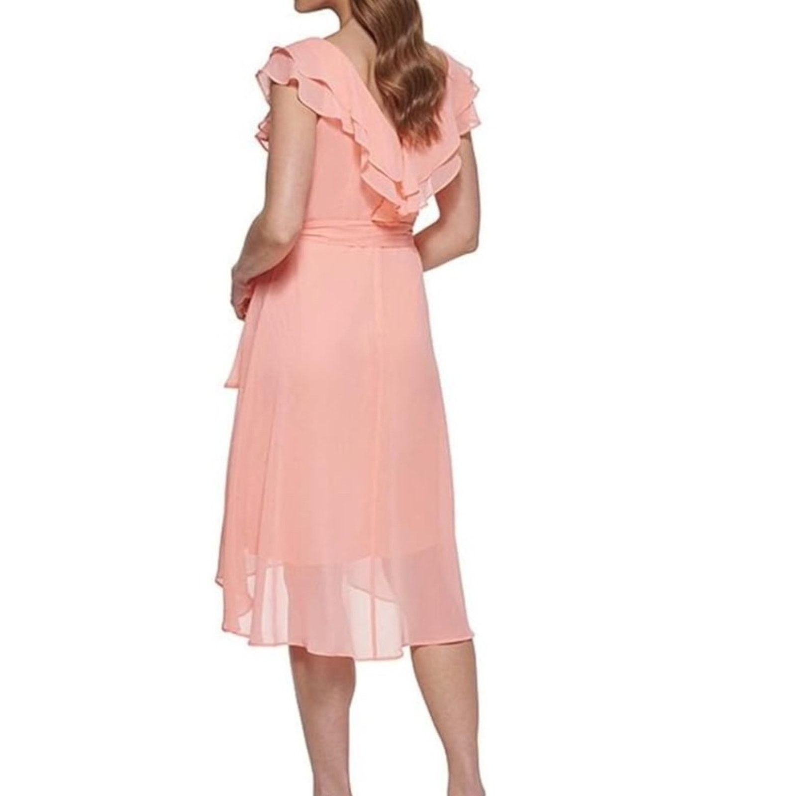 DKNY NWT DKNY Double Ruffled Chiffon Dress - 2 Size XS / US 0-2 / IT 36-38 - 5 Thumbnail