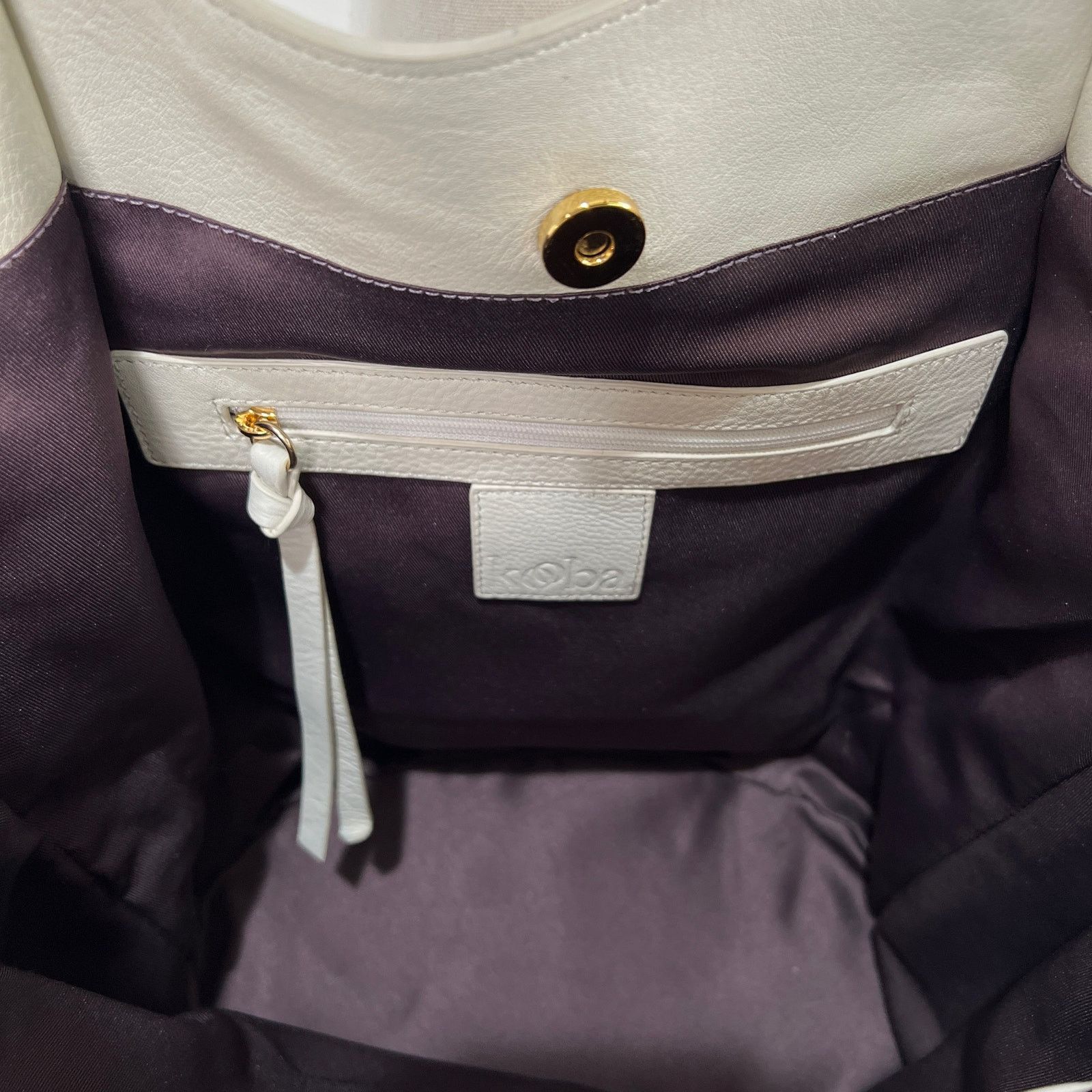 Other Kooba Leather Brown Shoulder Bag Tote White Denim Size ONE SIZE - 5 Thumbnail