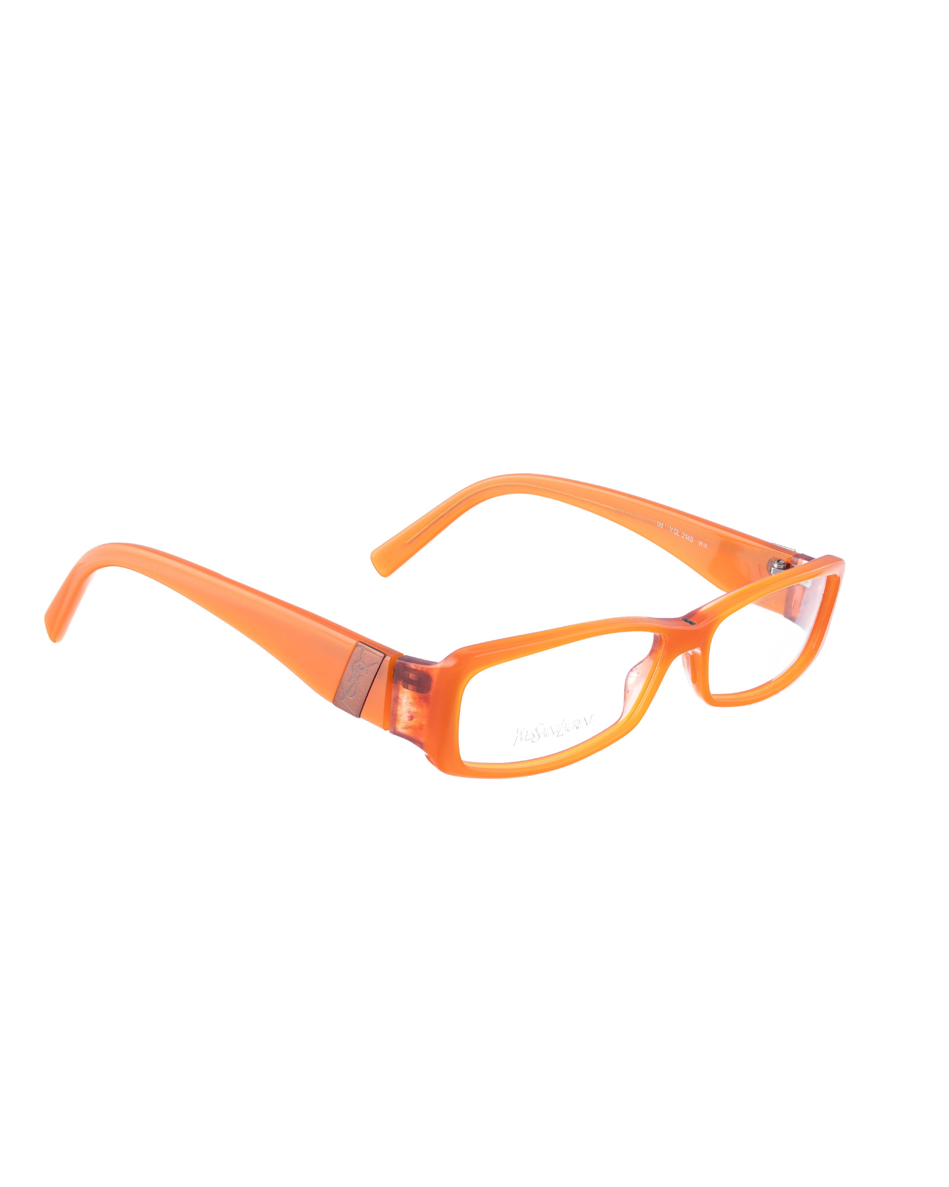 Saint Laurent Paris Yves Saint Laurent 00s Neon Orange Glasses with Logo Size ONE SIZE - 1 Thumbnail