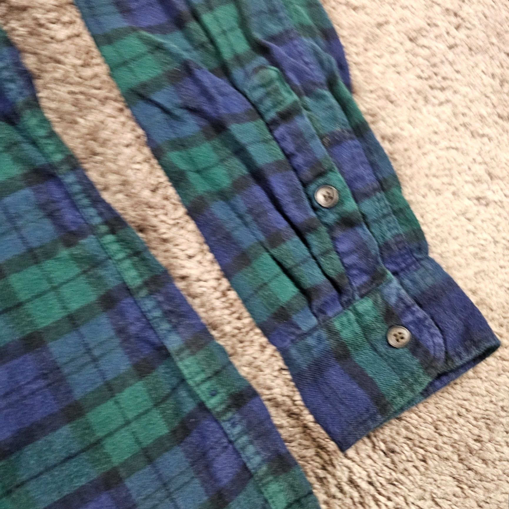 J.Crew J.CREW Slim Fit Flannel Shirt Mens Large Blue Green Blackwatch Plaid Button-Up Size US L / EU 52-54 / 3 - 3 Thumbnail