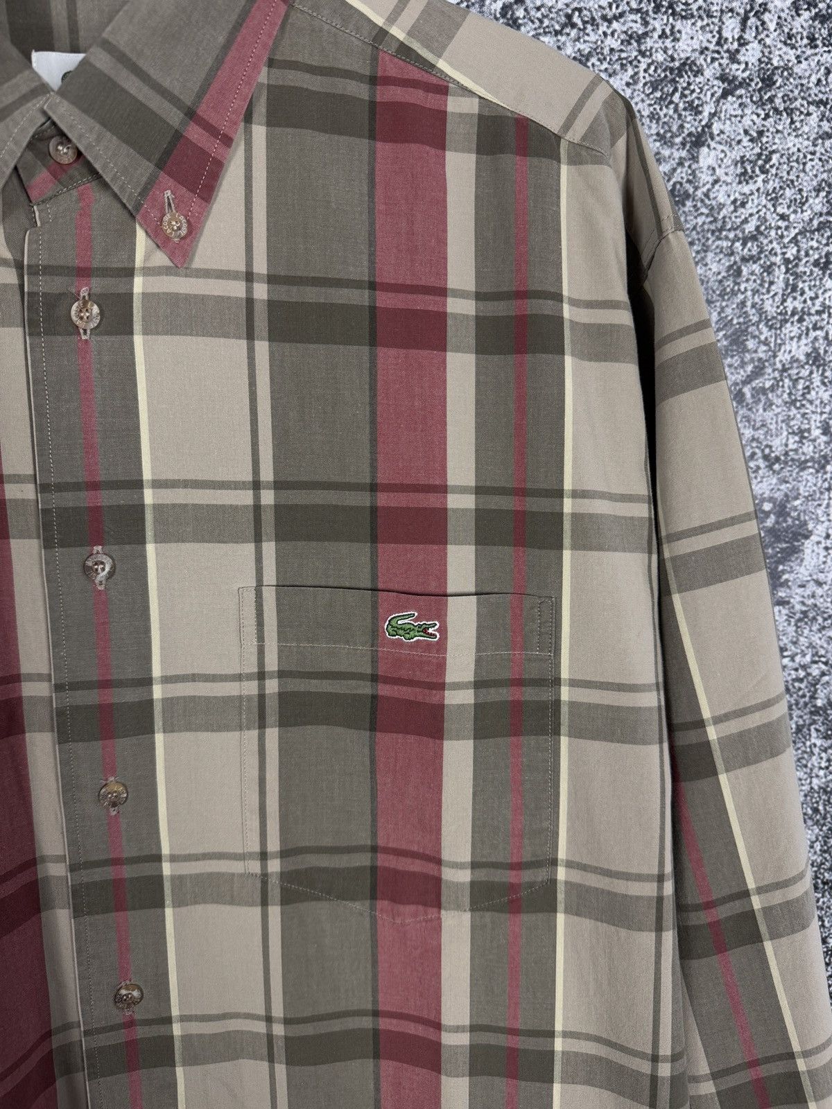 Lacoste Lacoste Long Sleeve Plaid Shirt Button Up Vintage Size 43 Size US XL / EU 56 / 4 - 6 Thumbnail