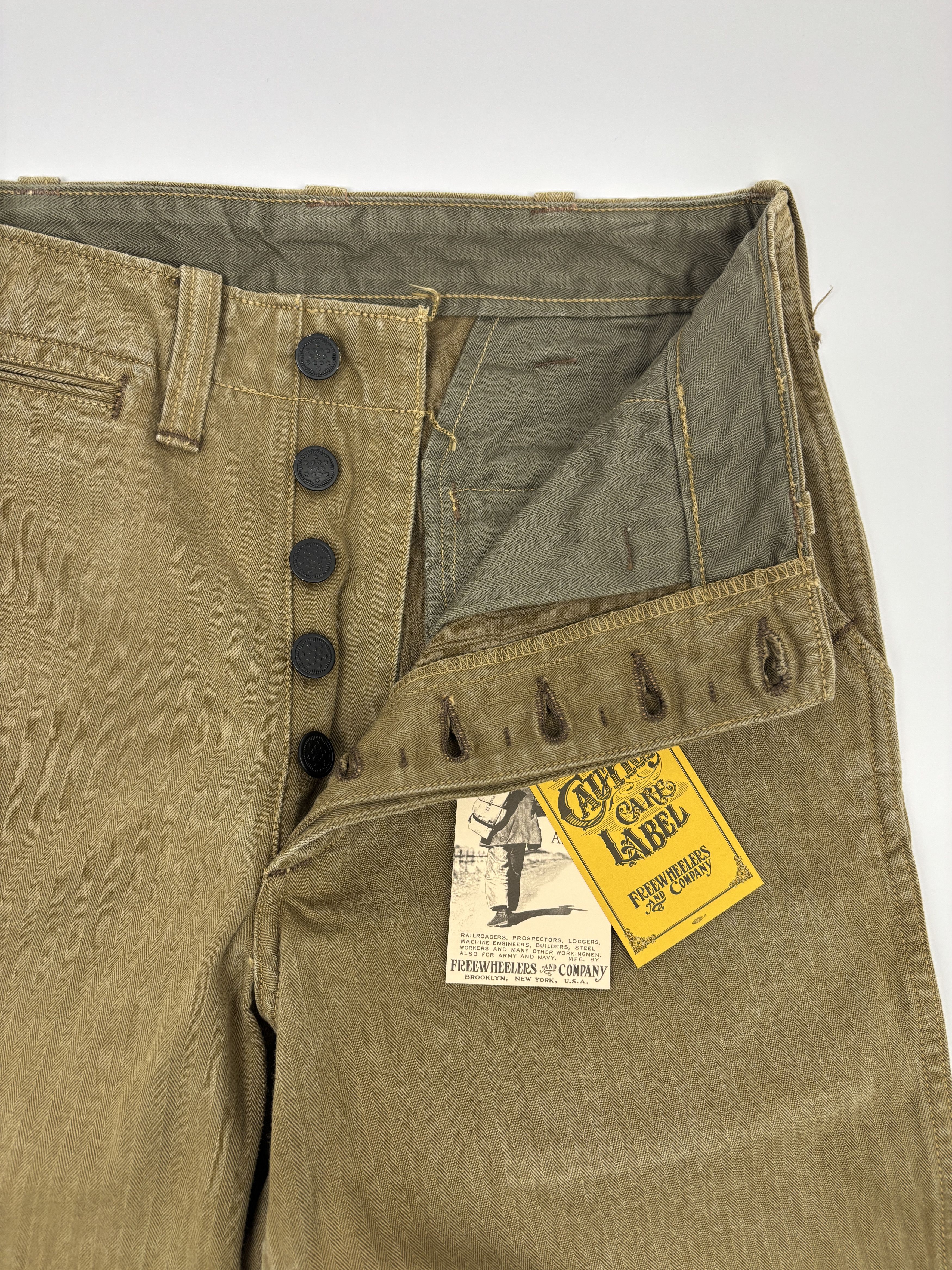 Freewheelers Freewheelers M1942 HBT Trousers Khaki Military Pants Size US 30 / EU 46 - 3 Thumbnail