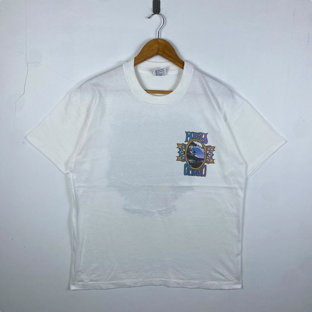 Vintage Vintage 90's HEY CONGO Surf Graphic Surfing Tee Shirt Large Size US L / EU 52-54 / 3 - 4 Thumbnail
