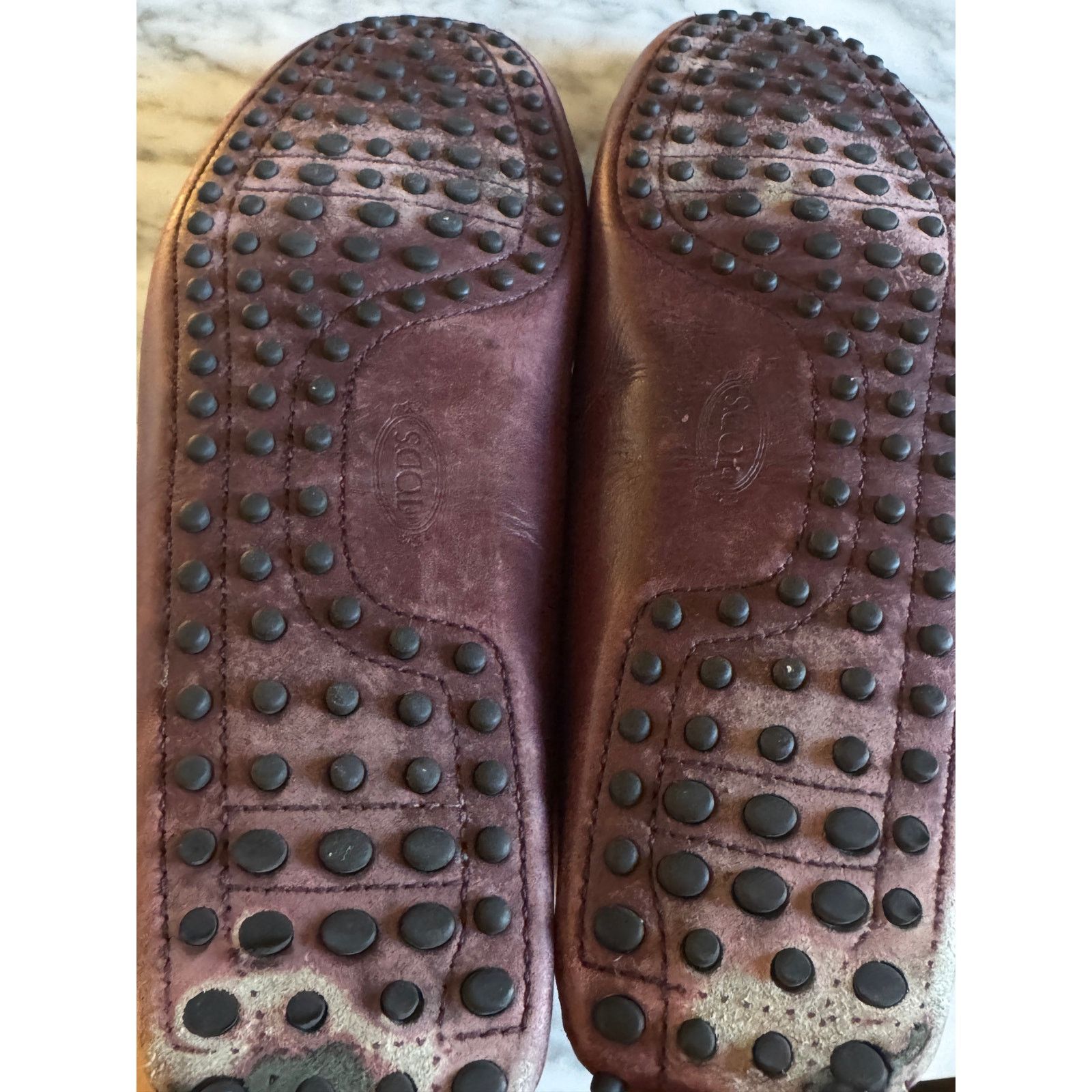Tod's Tod's Men's Burgundy Leather Penny Driving Loafers Size US 10.5 / EU 43-44 - 6 Thumbnail