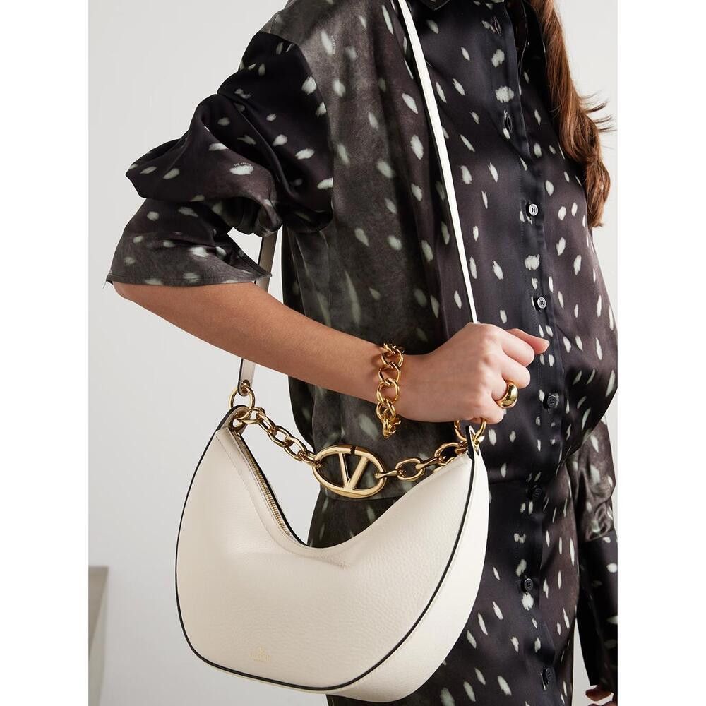 Other Valentino Garavani Ivory Leather Small Hobo Vlogo Shoulder B Size ONE SIZE - 2 Thumbnail