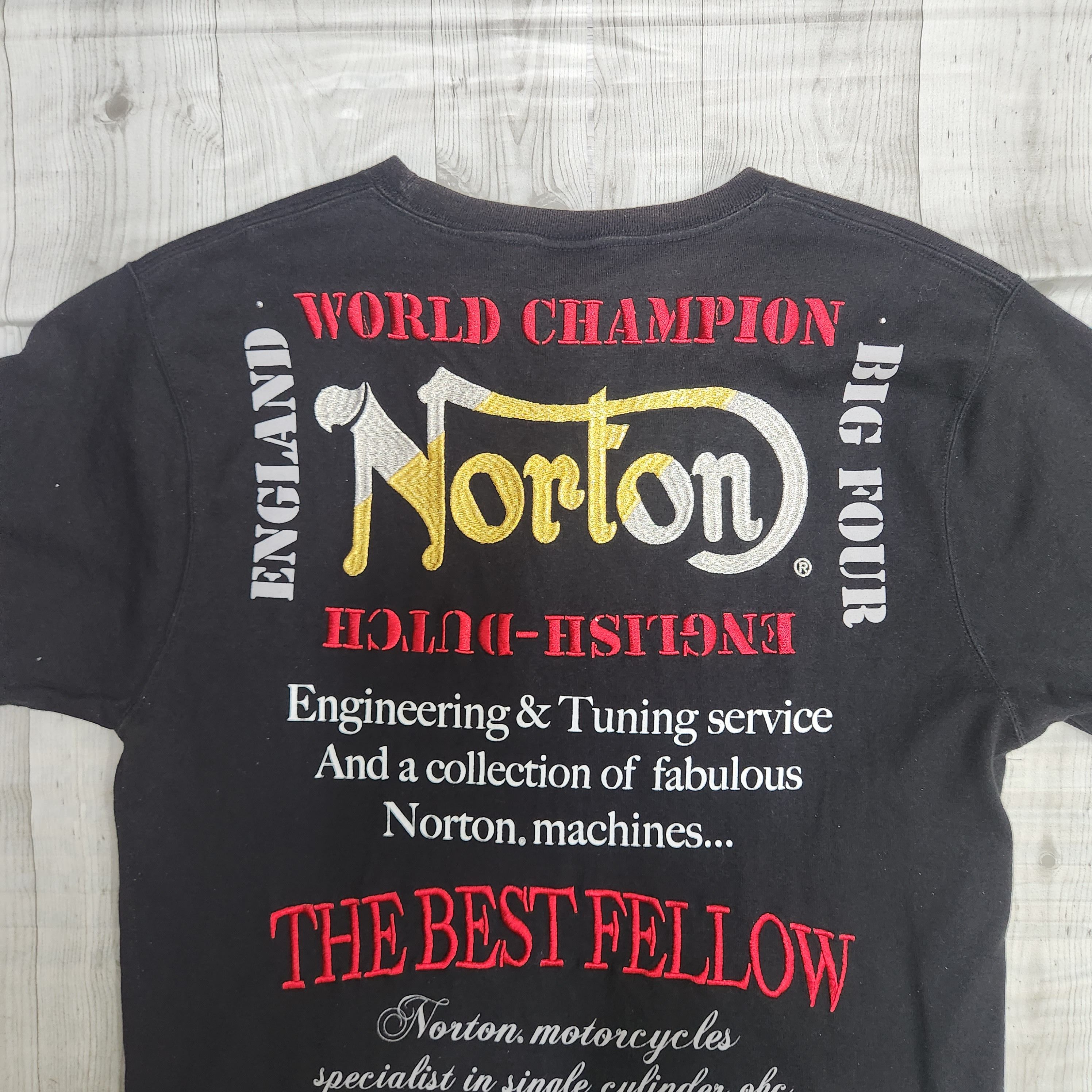 Norton Vintage Norton Bling Bling Big Logo TShirt Size US S / EU 44-46 / 1 - 17 Thumbnail