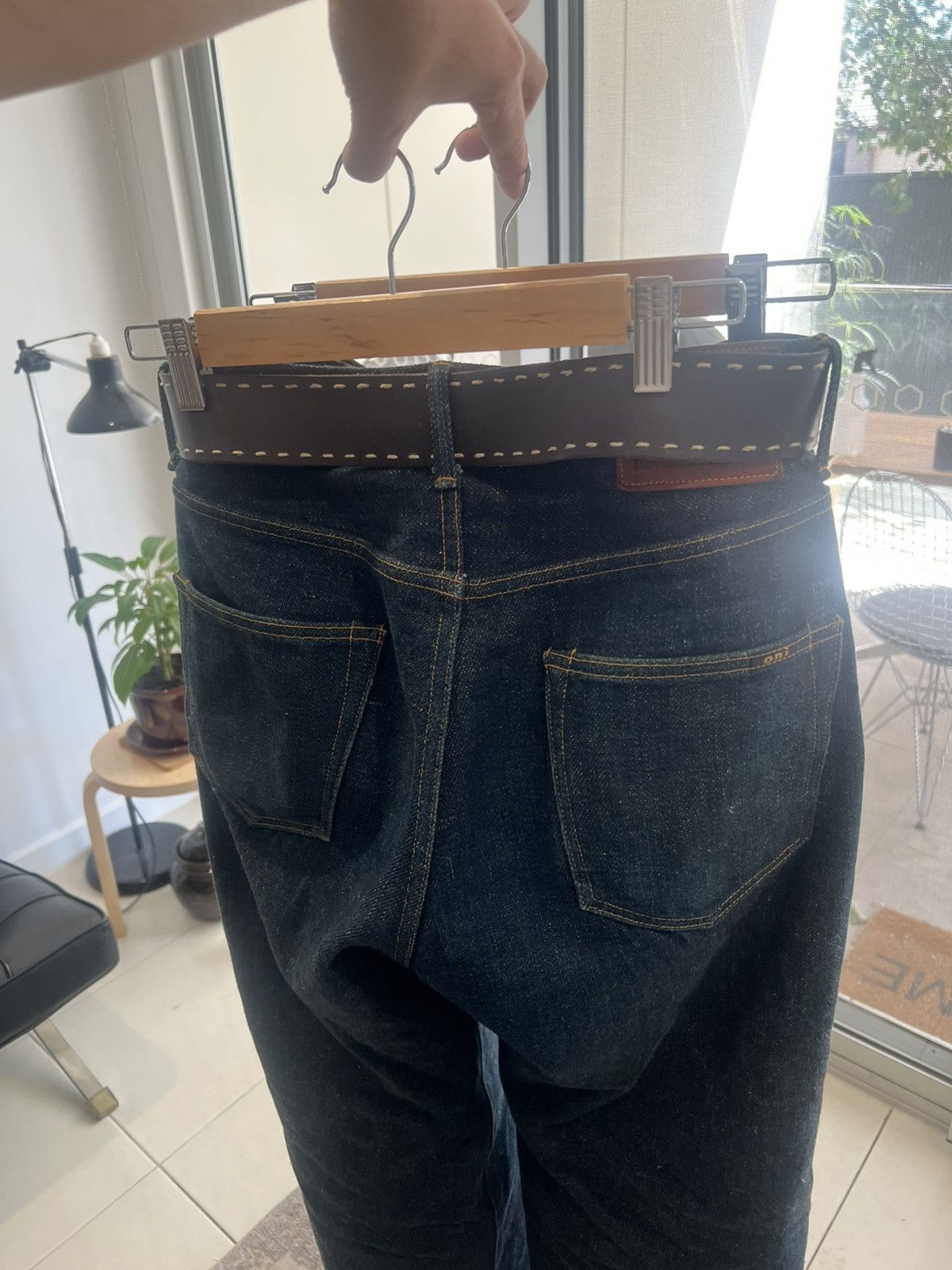 Oni Oni Denim 222ZR-BEG ‘Secret Denim’ 20oz - One Wash Size US 30 / EU 46 - 8 Thumbnail