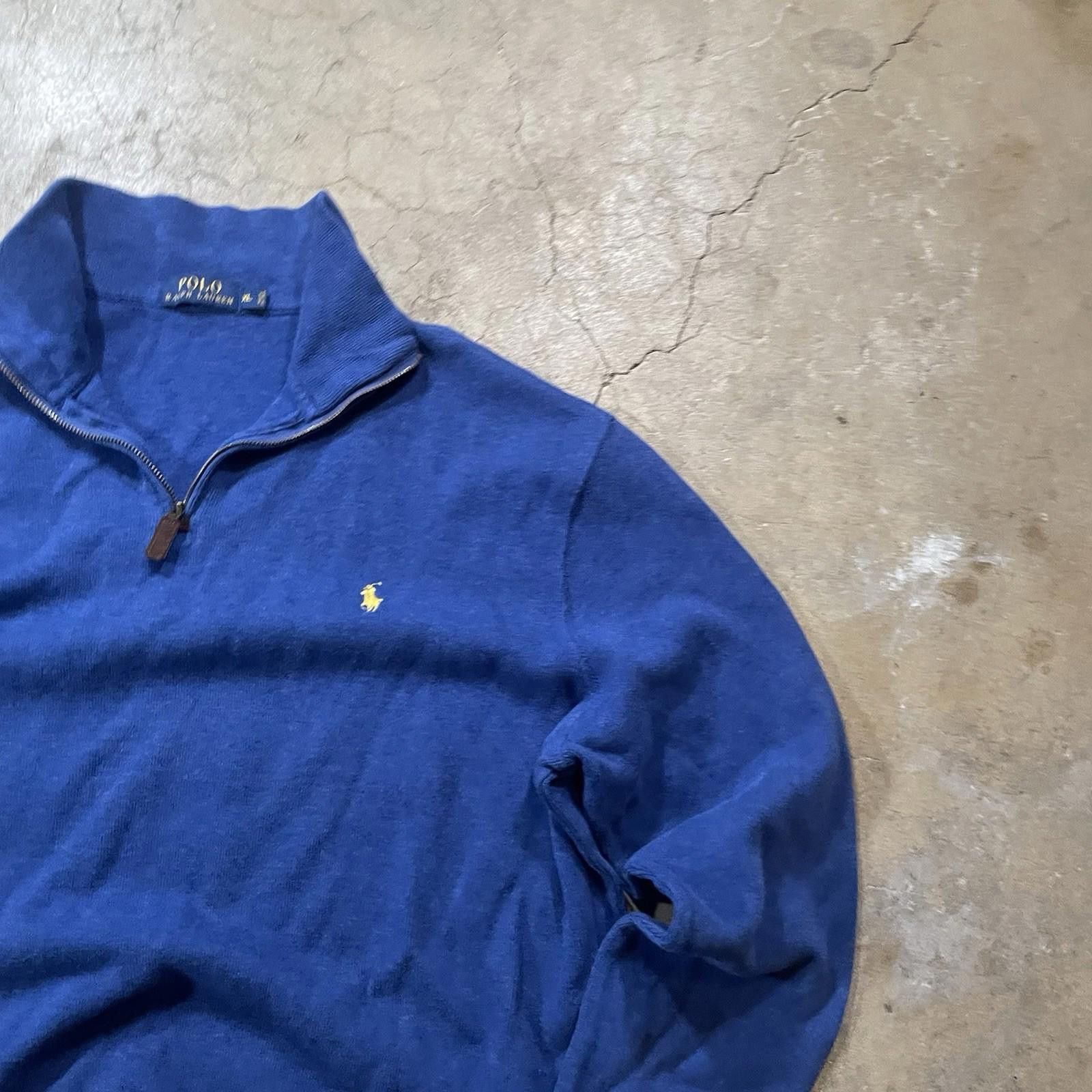 Polo Ralph Lauren Polo Ralph Lauren Sweater Mens XL Blue 1/4 Zip Pullover Size US XL / EU 56 / 4 - 2 Thumbnail