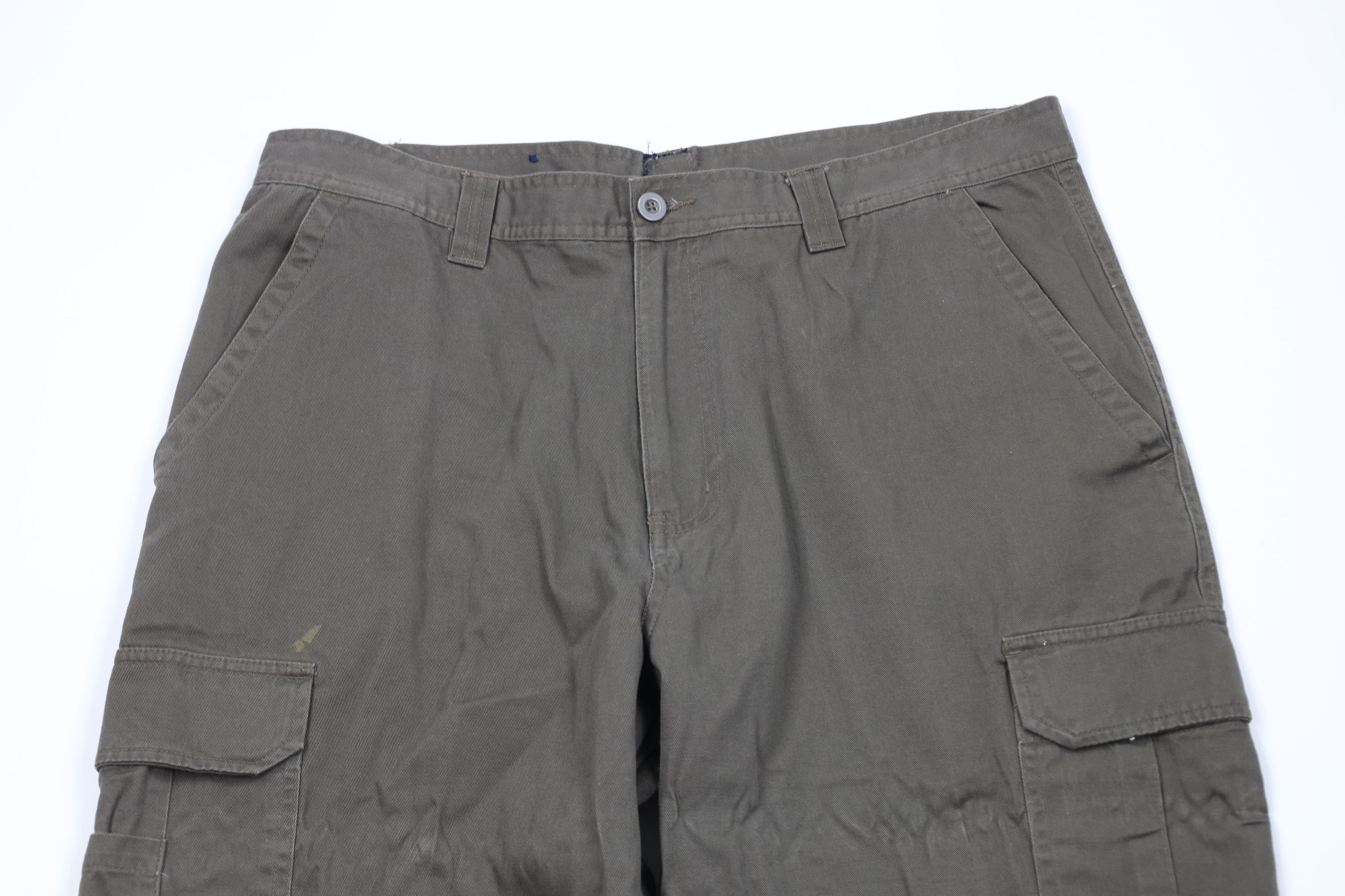 Vintage Vintage 90s Y2K Streetwear Baggy Wide Leg Cargo Pants Green Size US 38 / EU 54 - 2 Thumbnail