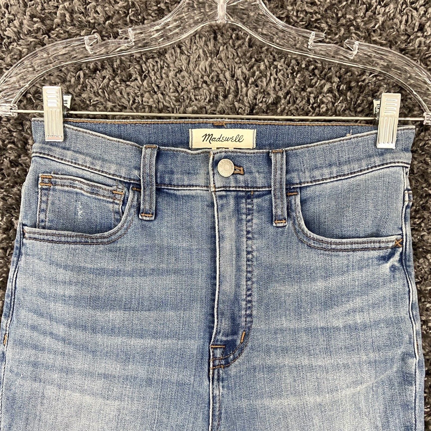 Madewell VINTAGE Madewell Skinny Jeans Women 25 Blue Distressed 11” Roadtripper Size 42" / US 20 - 4 Thumbnail