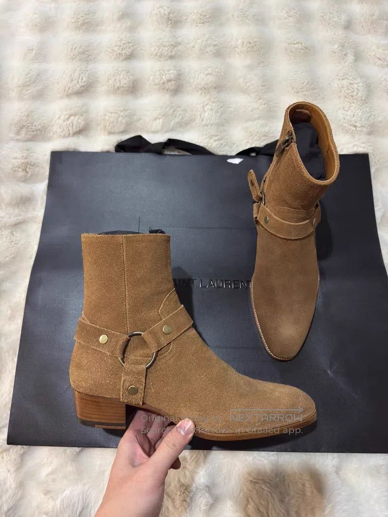 Saint Laurent Paris Saint Laurent Paris Suede Chelsea Boots with Buckle Size US 8.5 / EU 41-42 - 3 Thumbnail