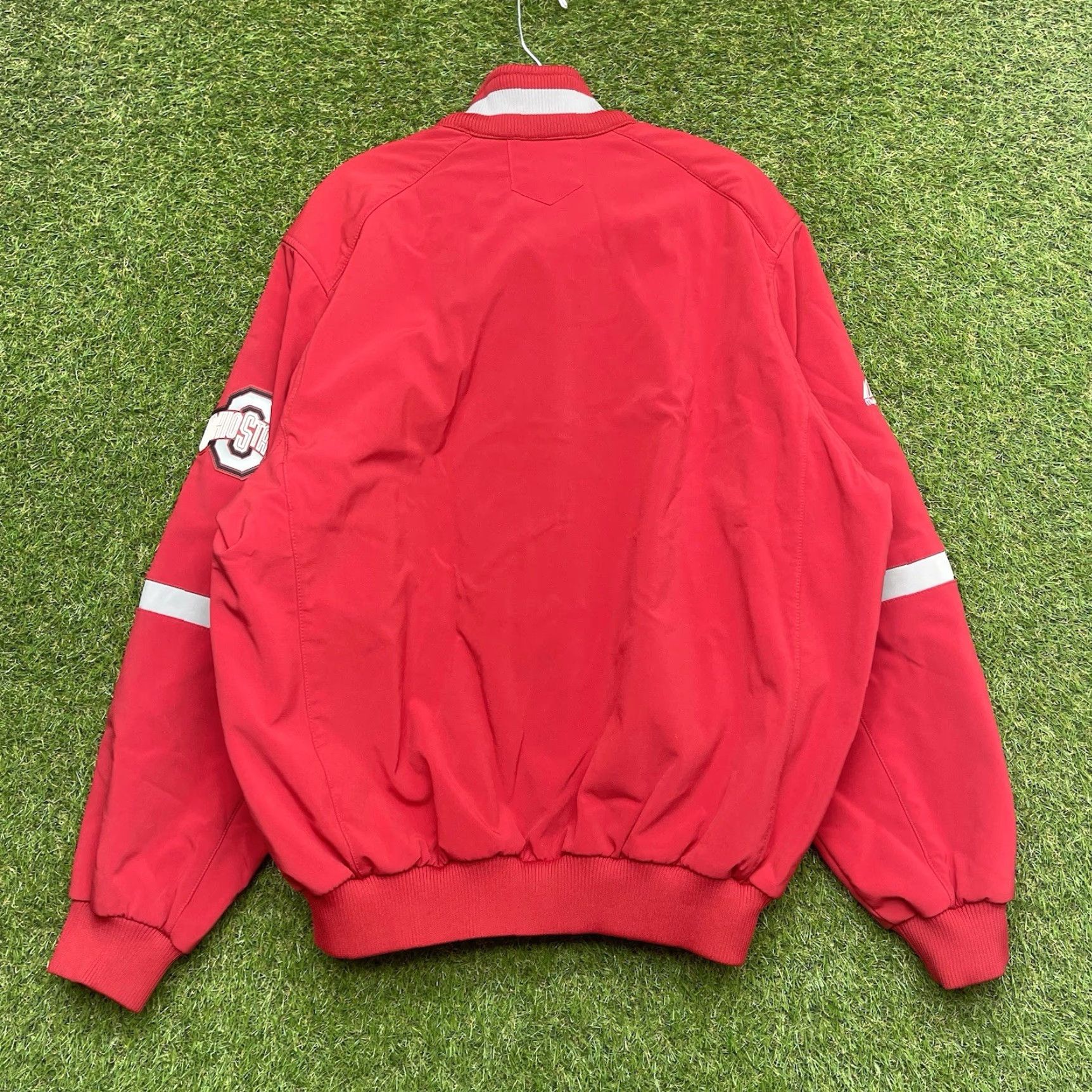 Vintage VINTAGE Ohio State Buckeyes Jacket Mens Large Majestic Vintage Fleece Lined OSU Bomber Jacket Red 90s College Mens Size US L / EU 52-54 / 3 - 2 Thumbnail
