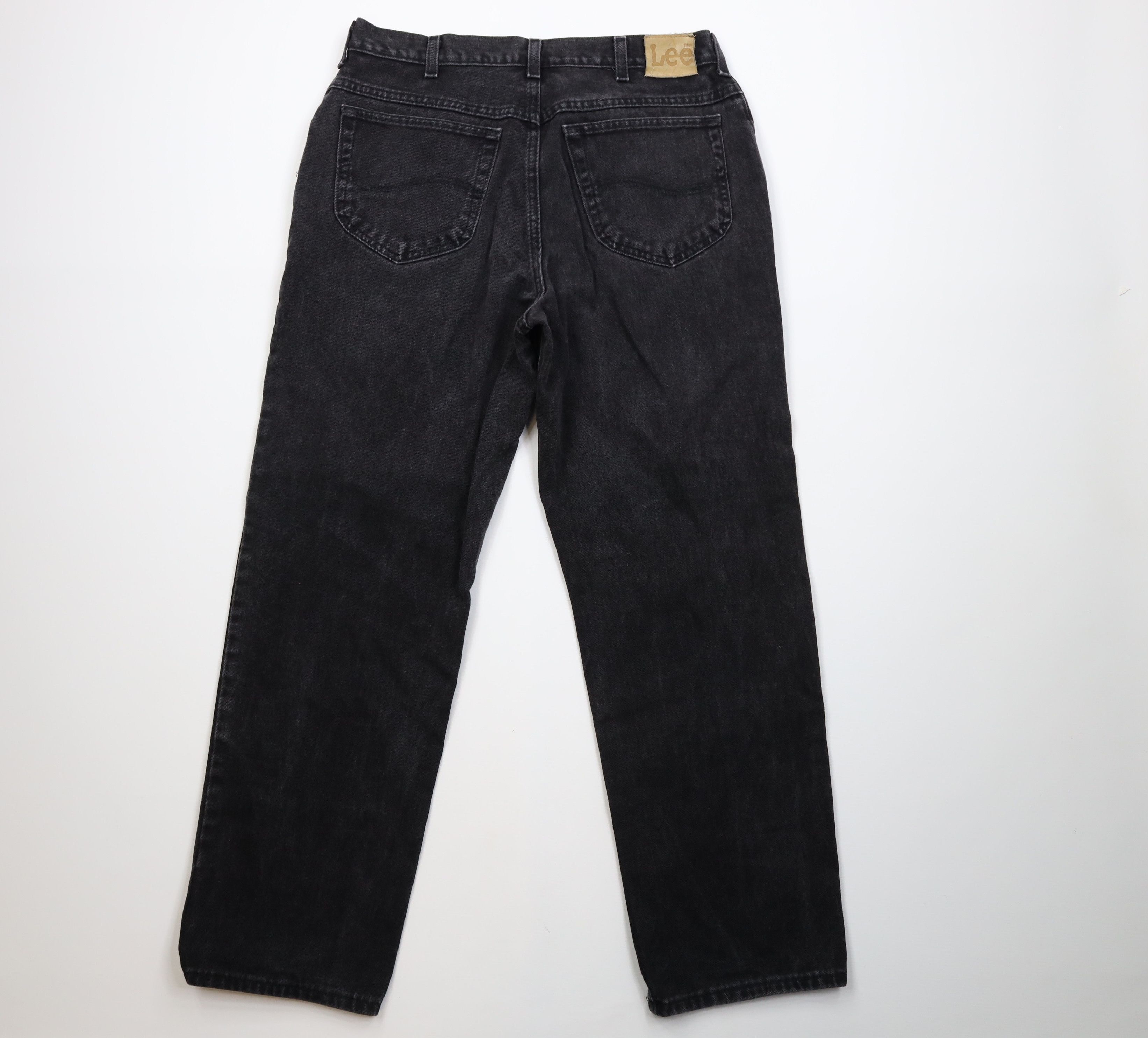 Lee Vintage 90s Lee Faded Straight Leg Denim Jeans Black Cotton Size US 34 / EU 50 - 10 Thumbnail