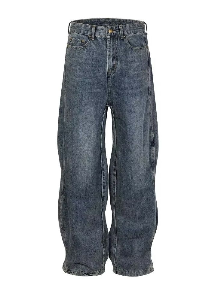 Jean × Vintage Twisted Wave Baggy Vintage Blue Jeans Size US 32 / EU 48 - 8 Thumbnail