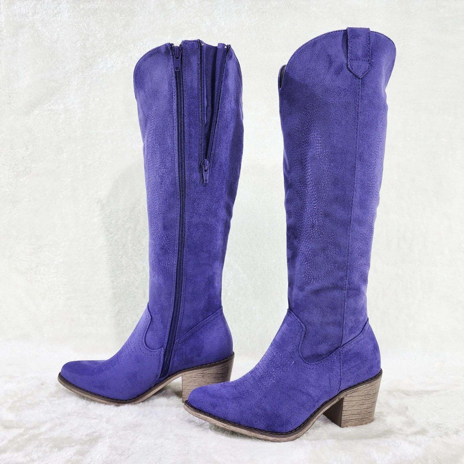 Other Wild Ones Dusty Purple Faux Suede Country Western Cowgirl Kn Size US 6 / IT 36 - 2 Thumbnail