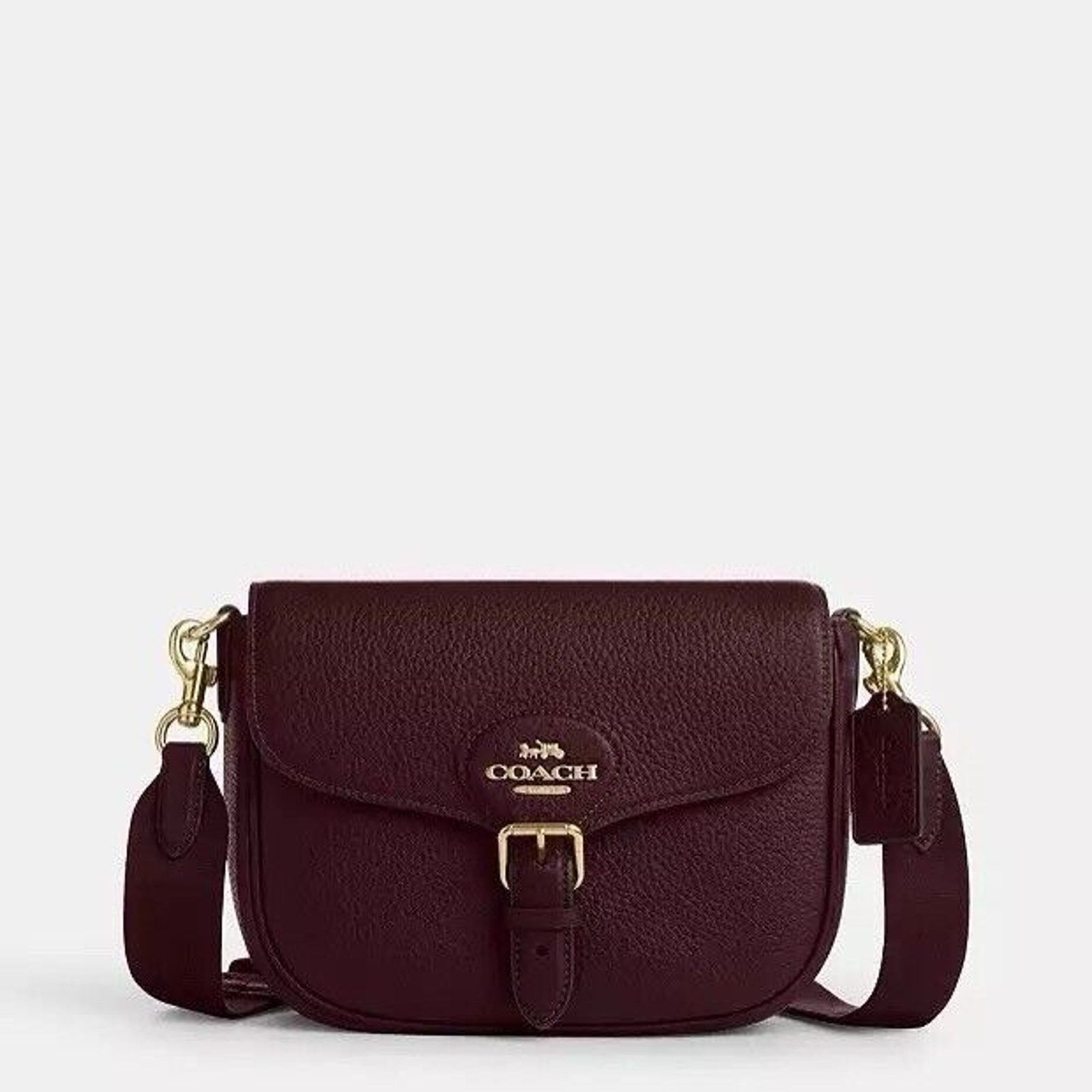 Coach NWT COACH Amelia Saddle Bag Shoulder Chalk CP107 Gold/Merlot Size ONE SIZE - 5 Thumbnail