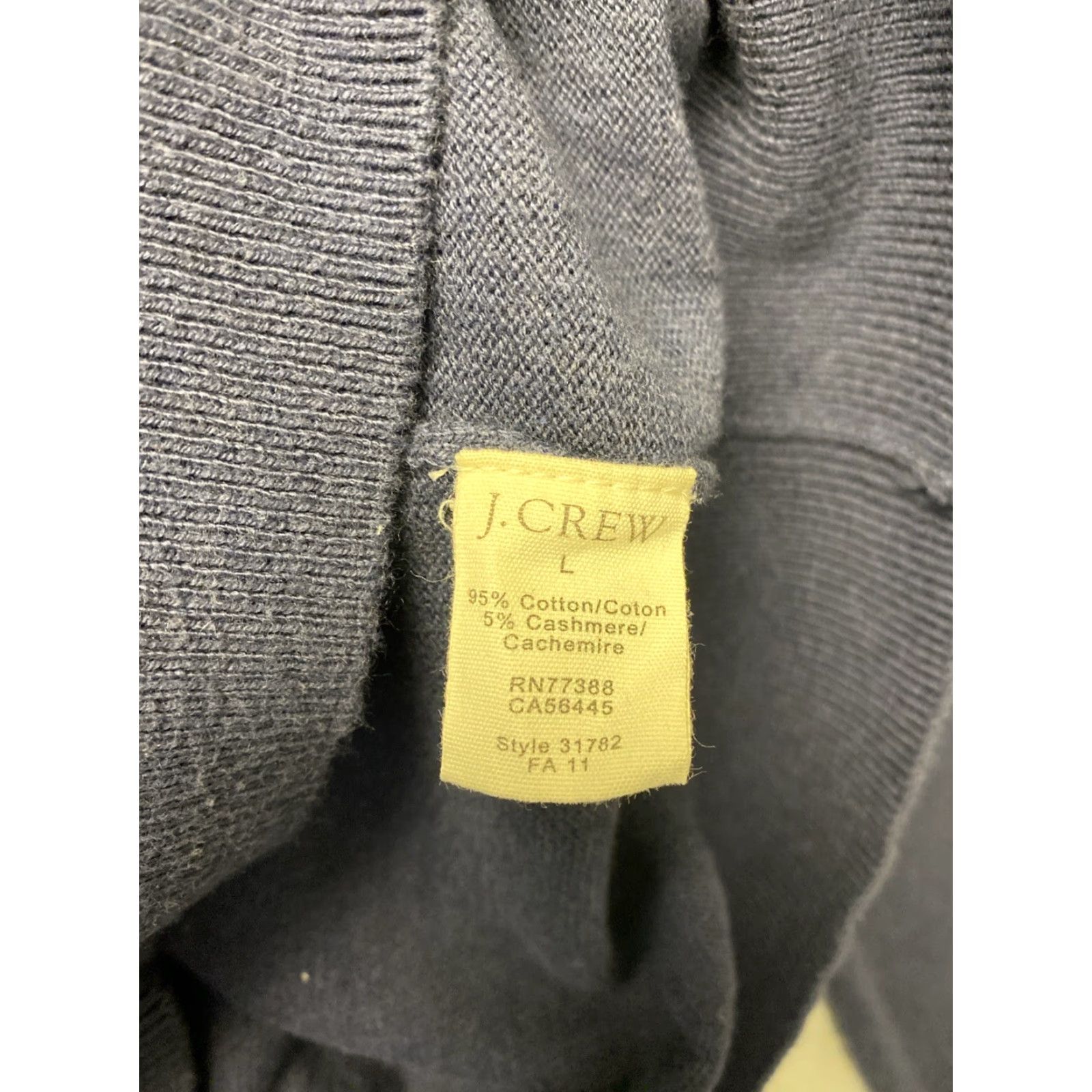 Vintage J Crew Sweater Mens L Navy Blue Pullover Collared 1/4 Button Logo Knit Cotton Cashmere Regular Fit Mens Size US L / EU 52-54 / 3 - 6 Thumbnail