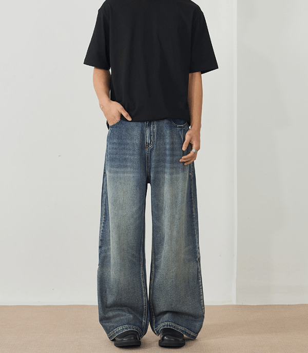 Japanese Brand × Jean Men's American retro loose distressed baggy jeans Size US 32 / EU 48 - 2 Thumbnail