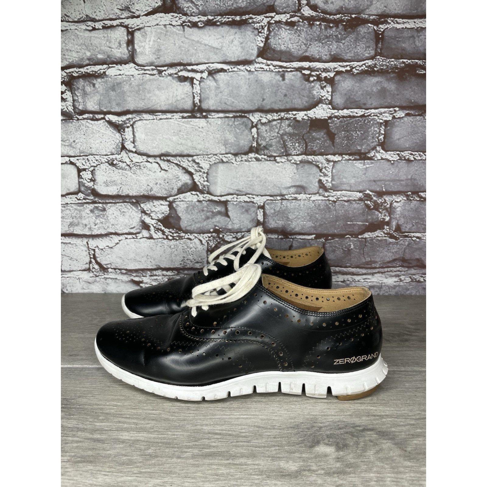 Cole Haan Cole Haan Zerogrand Black Leather Lace Up Wing Oxfords Women Size US 7 / IT 37 - 1 Thumbnail