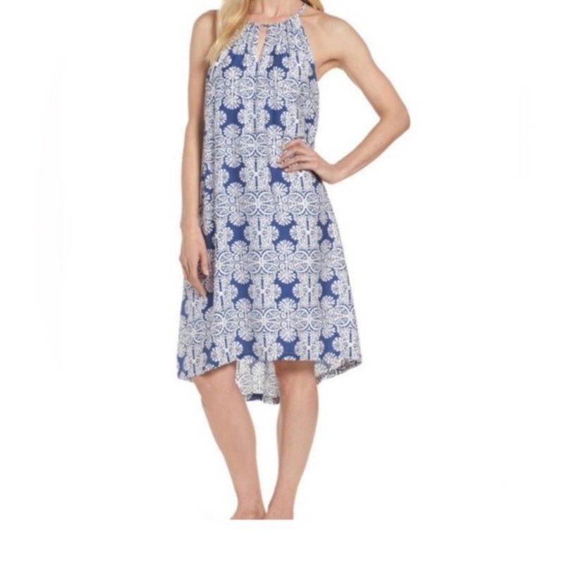 Vineyard Vines Mirrored Leaves Trapeze Halter Dress 6