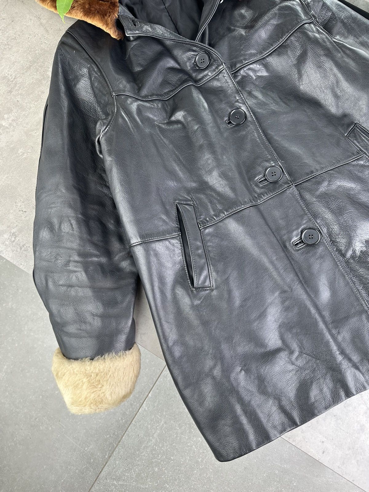 Japanese Brand Vintage Leather Coat Size M / US 6-8 / IT 42-44 - 3 Thumbnail