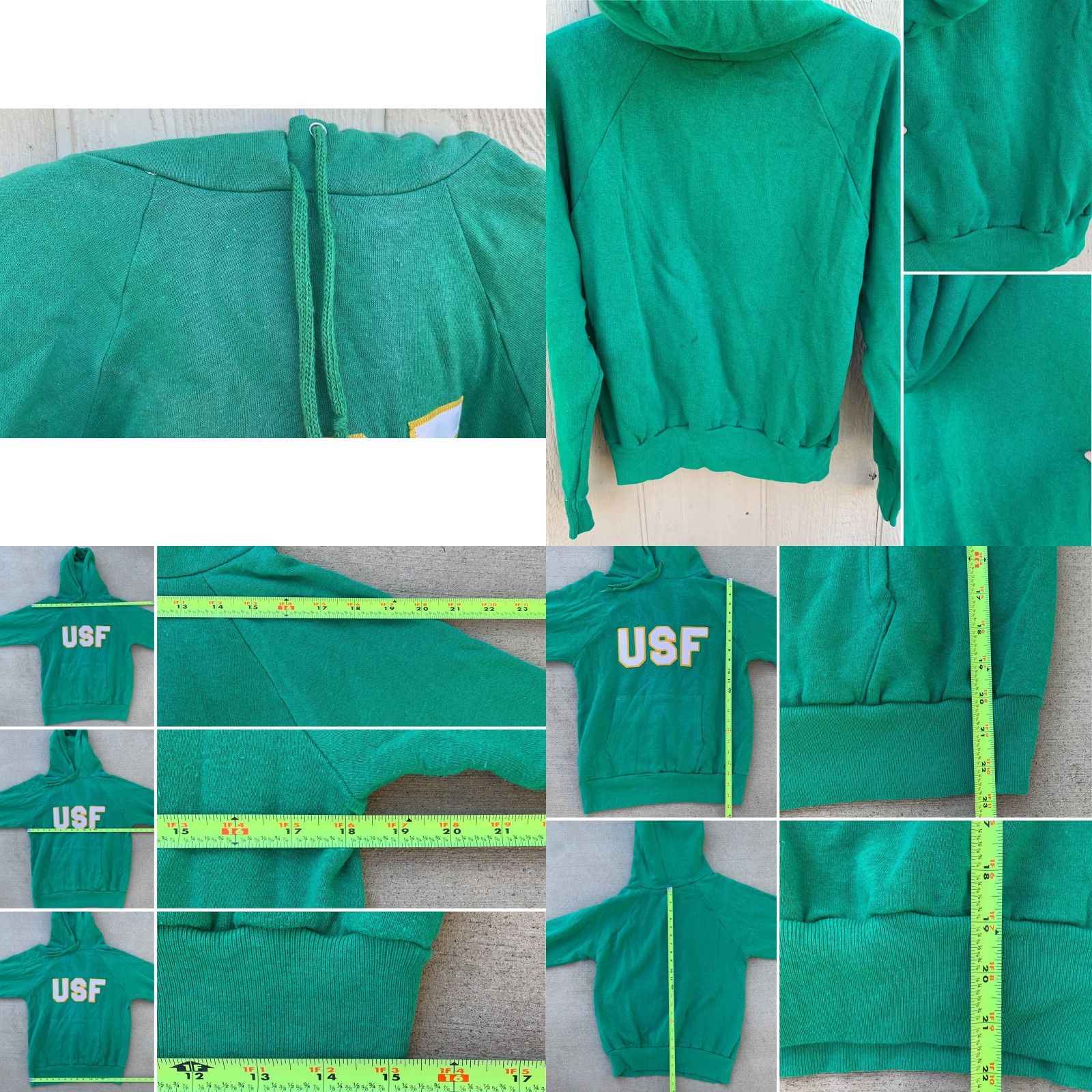 Vintage VINTAGE Wolf USF Hoodie Raglan Pullover Sweatshirt M Men Green Cotton Blend Made In USA Hoodie Pullover 1970s 1980s Mens Size US M / EU 48-50 / 2 - 8 Thumbnail